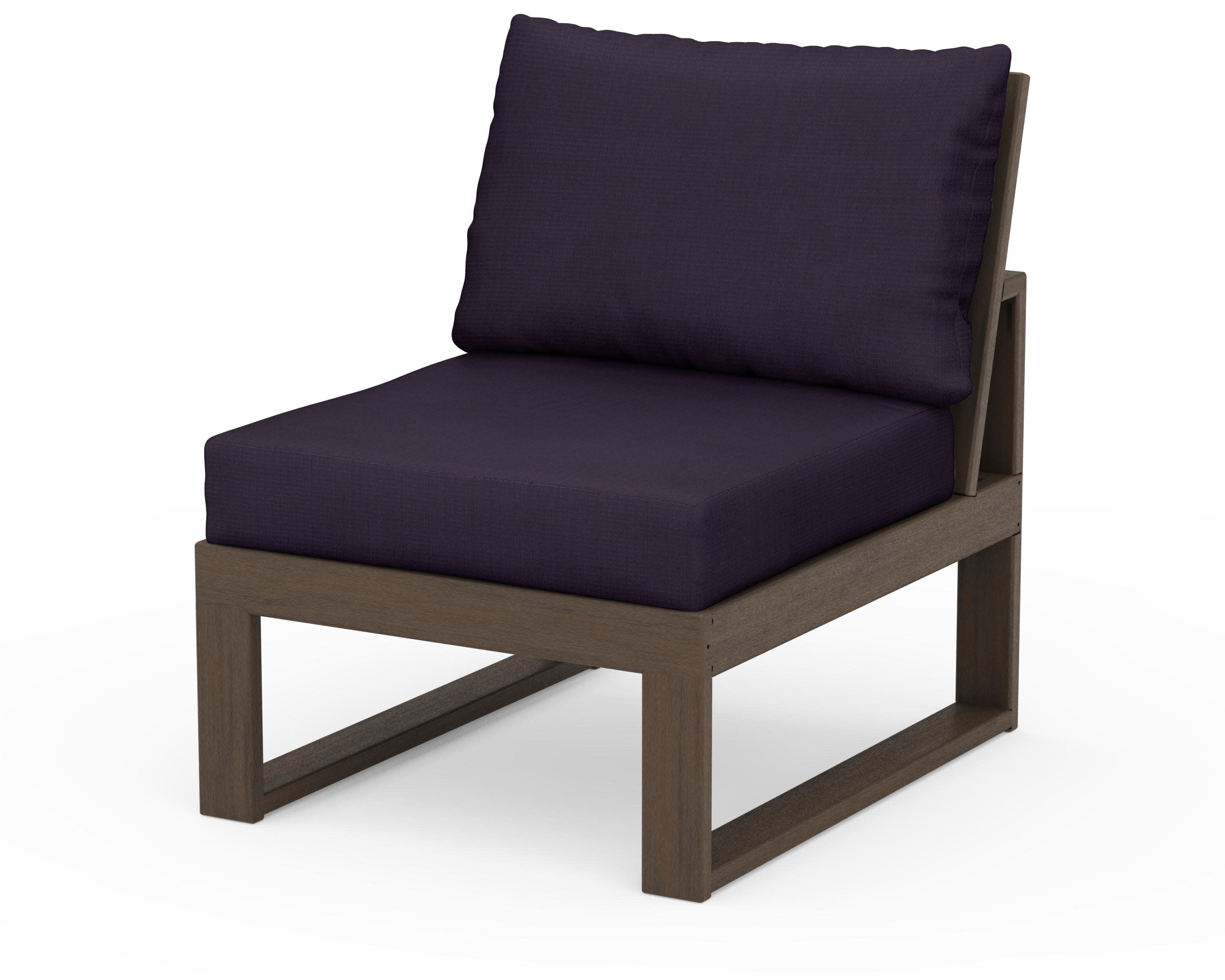 Modular Armless Chair in Kona / Navy Linen