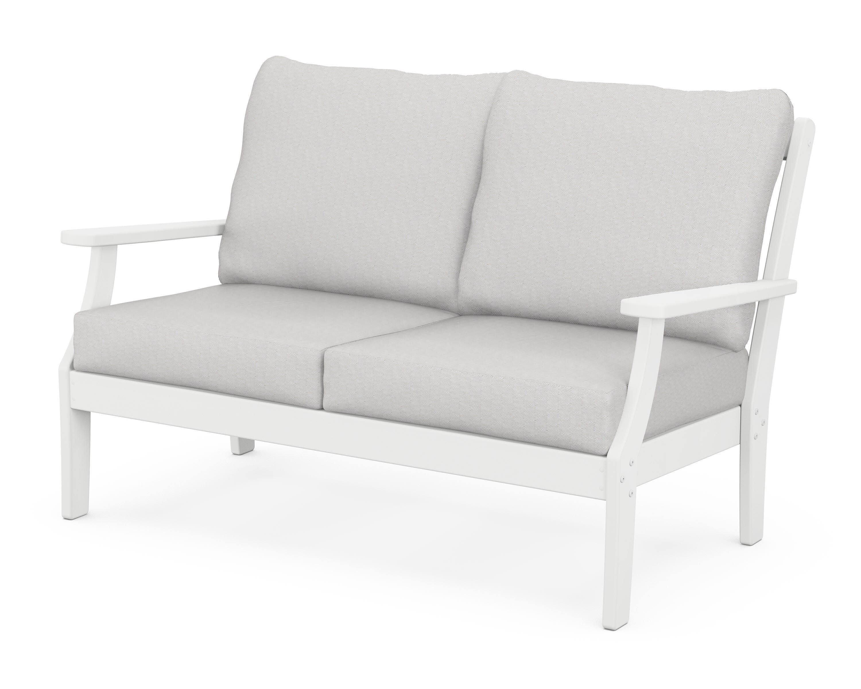 Braxton Deep Seating Loveseat in White / Diamond in the Rough