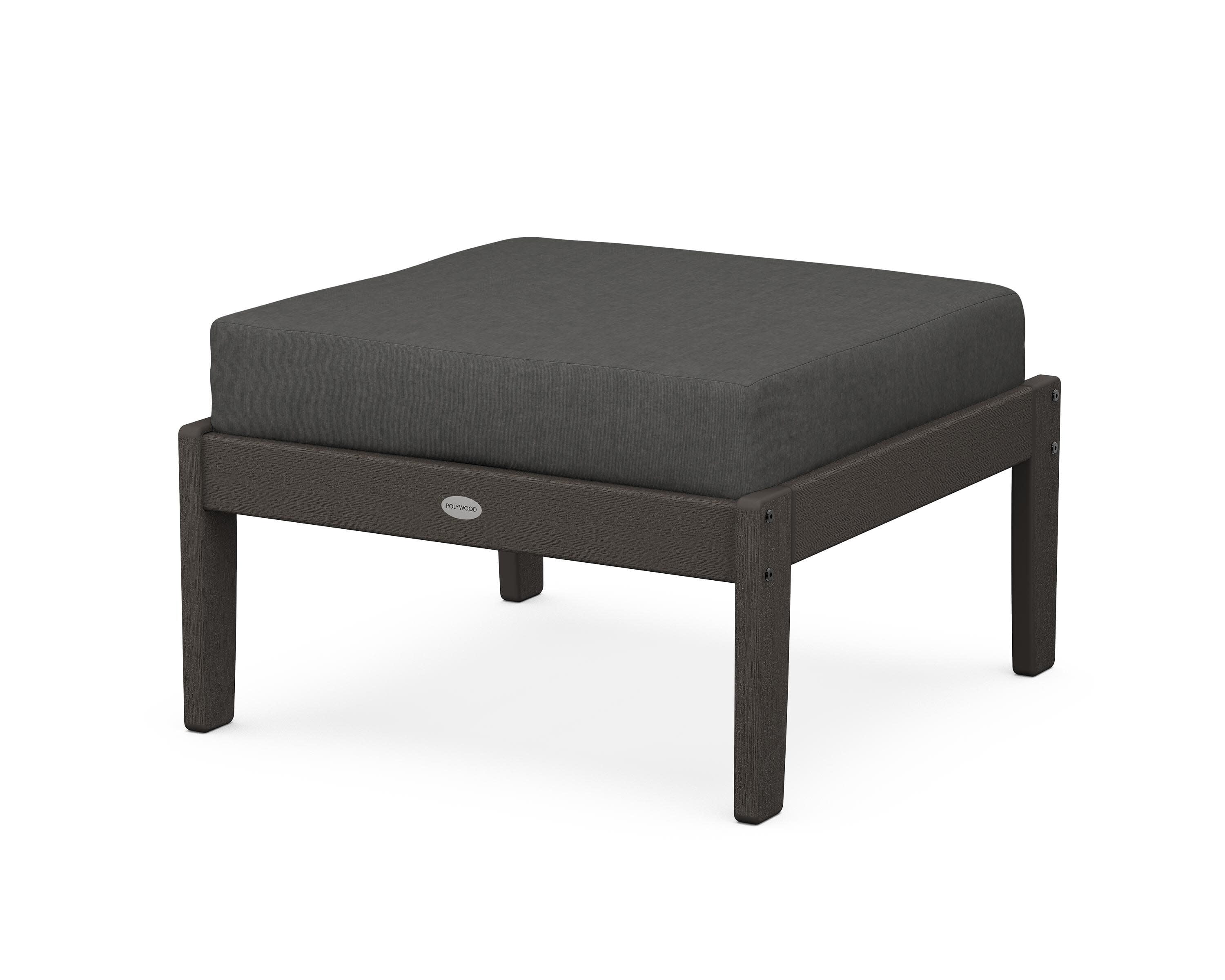 Braxton Deep Seating Ottoman in Vintage Coffee / Spectrum Carbon