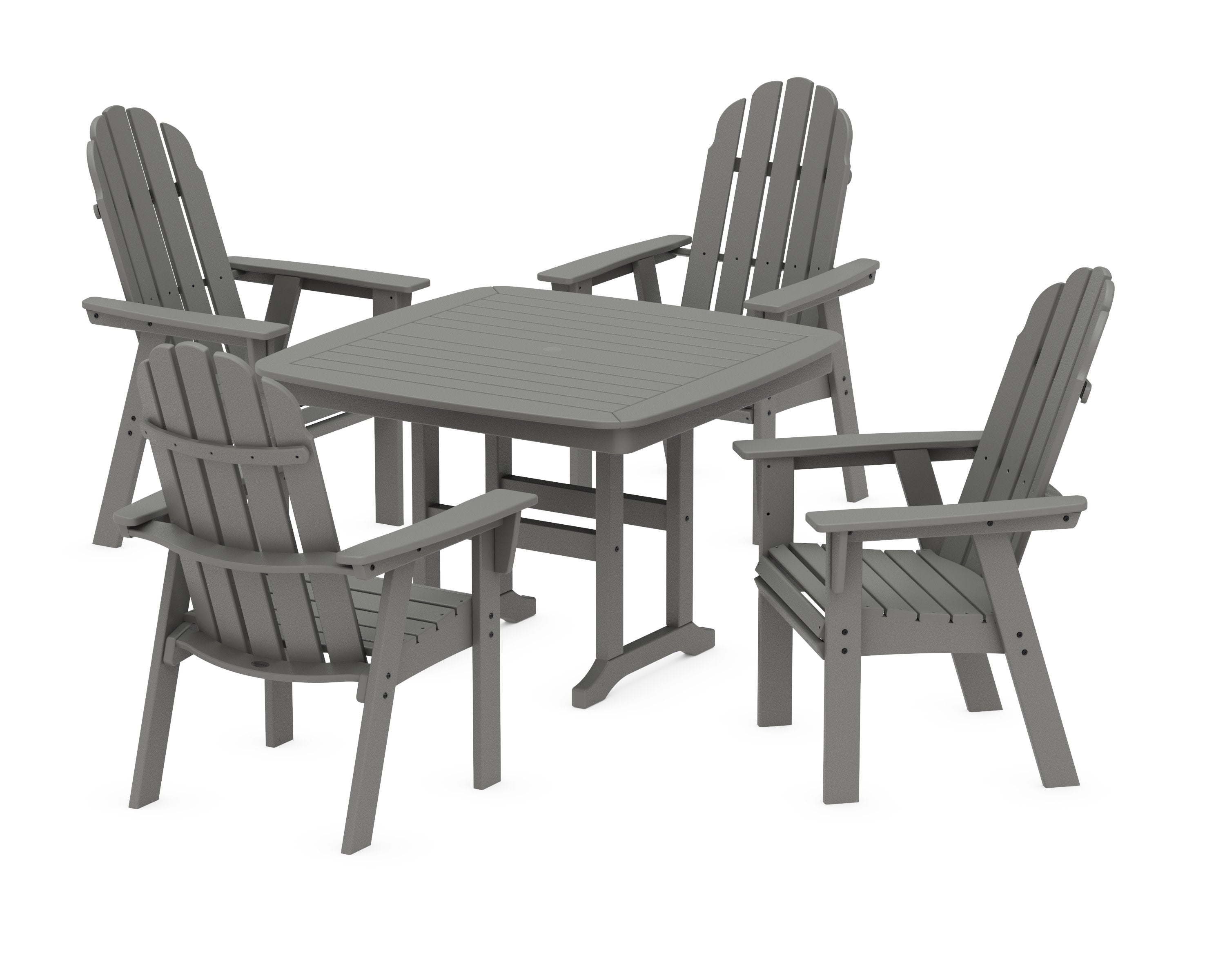 Vineyard Curveback Adirondack 5-Piece Dining Set in Slate Grey