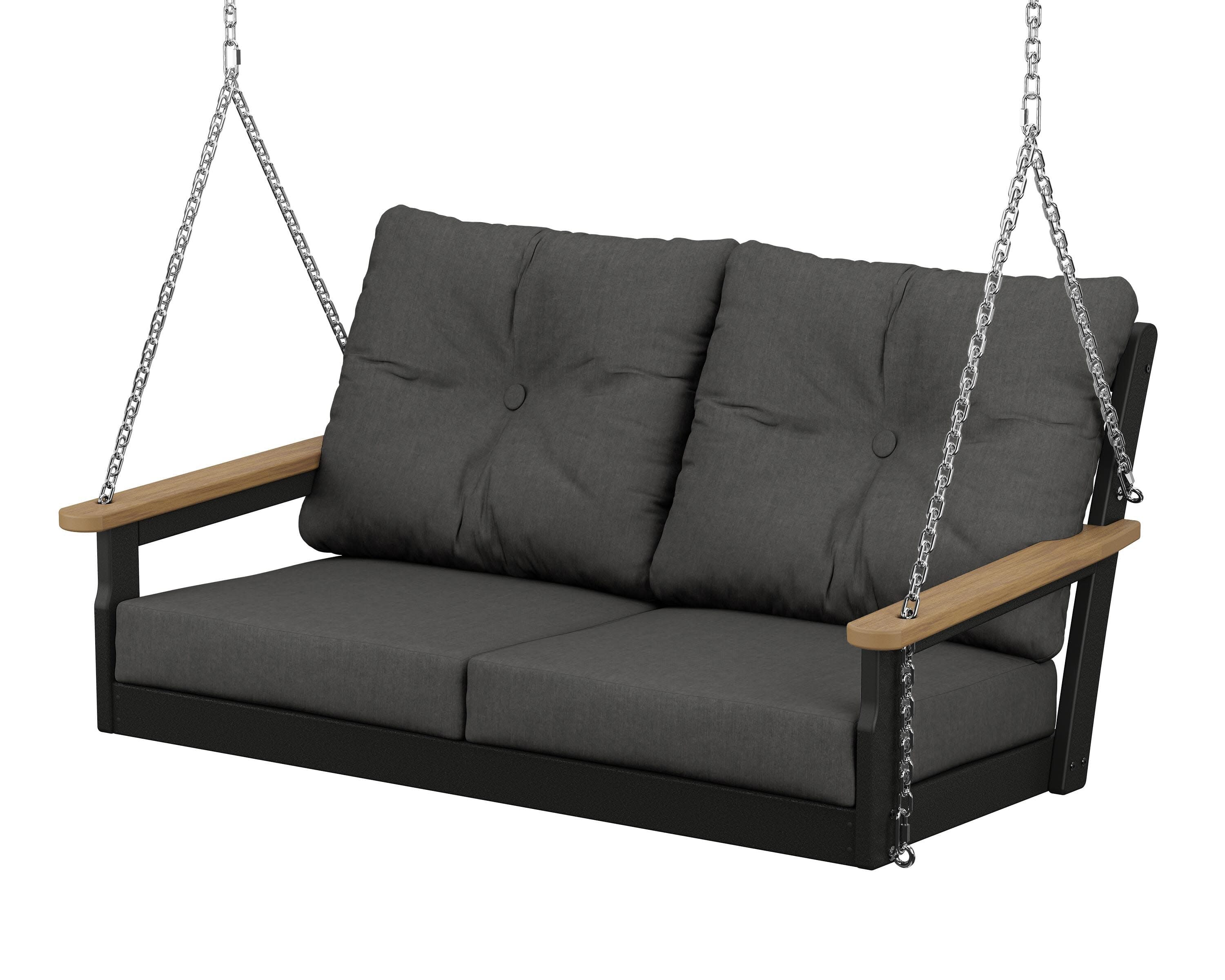 Vineyard Deep Seating Swing in Black / Natural / Spectrum Carbon