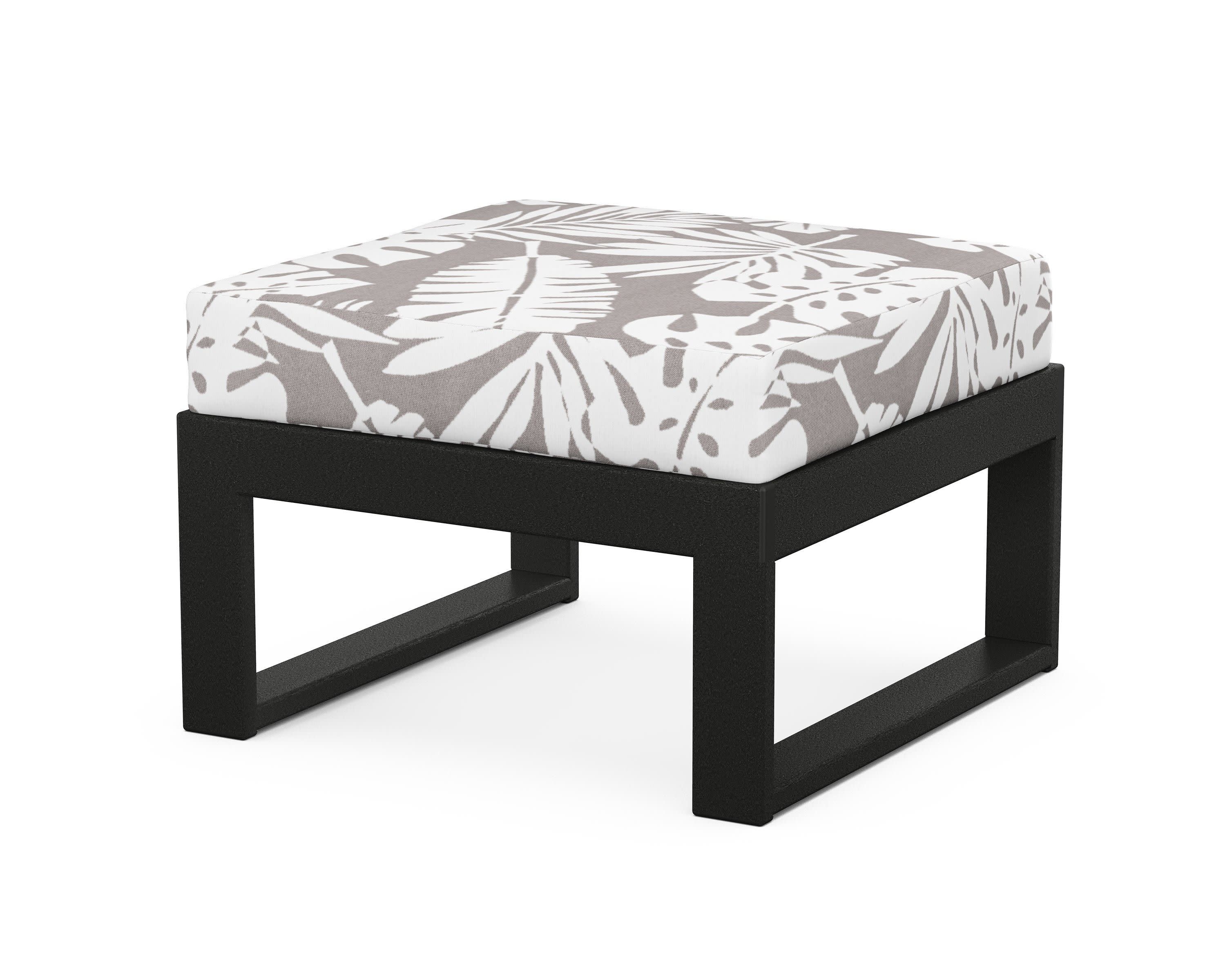 Modular Ottoman - Modern in Black / Leaf Grey Mist