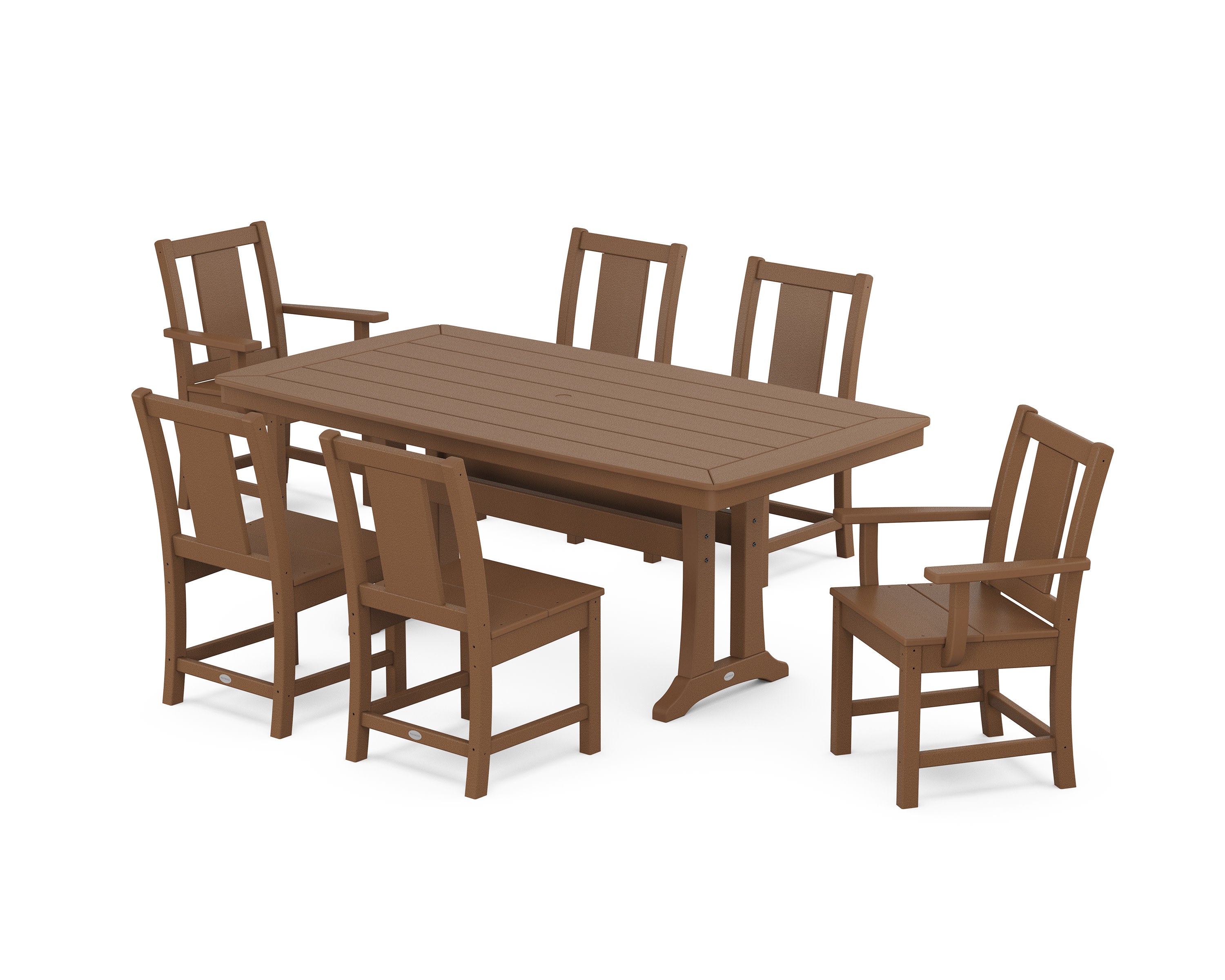 Prairie 7-Piece Dining Set with Trestle Legs in Teak