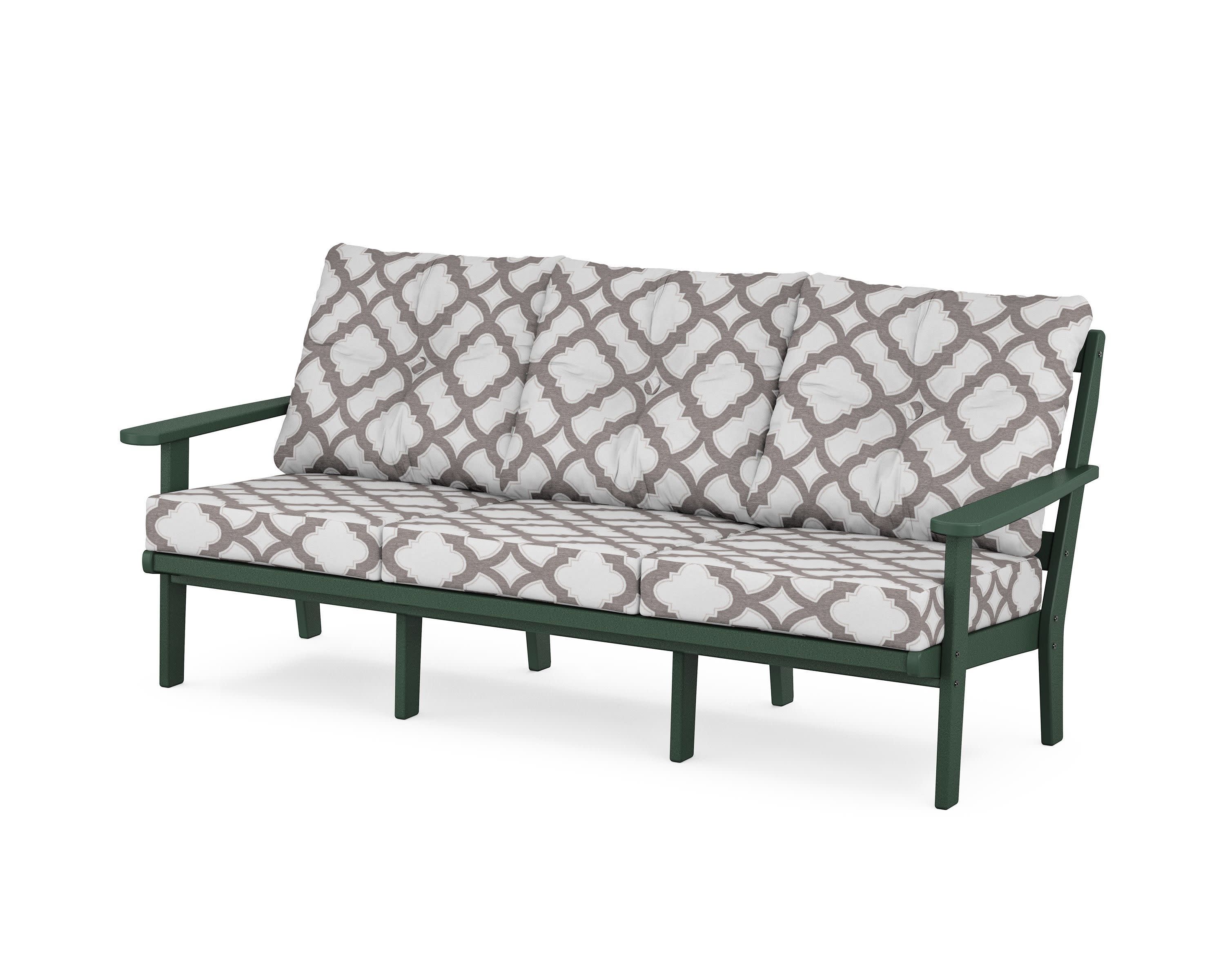 Mission Deep Seating Sofa in Green / Trellis Grey Mist