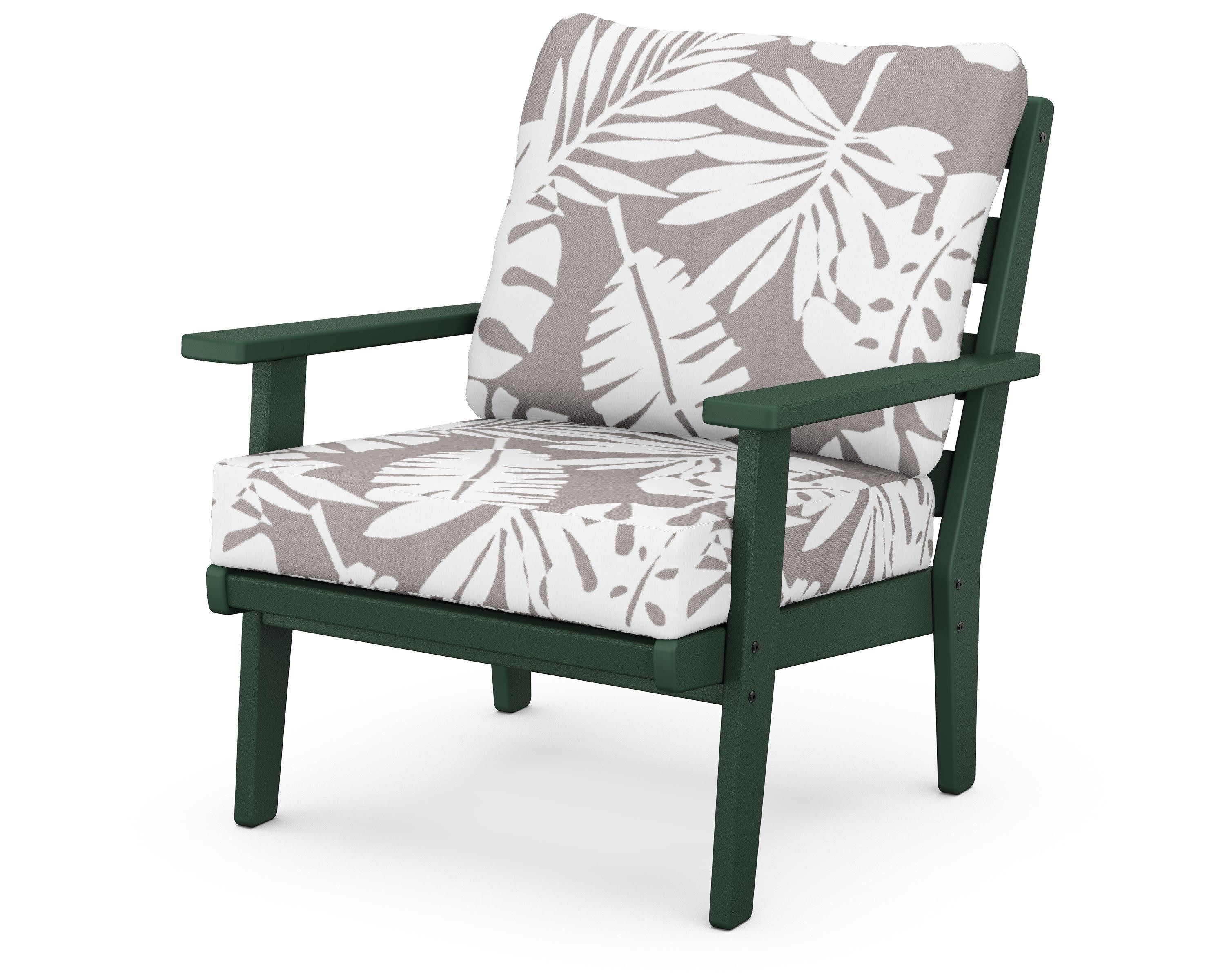 Grant Park Deep Seating Chair in Green / Leaf Grey Mist