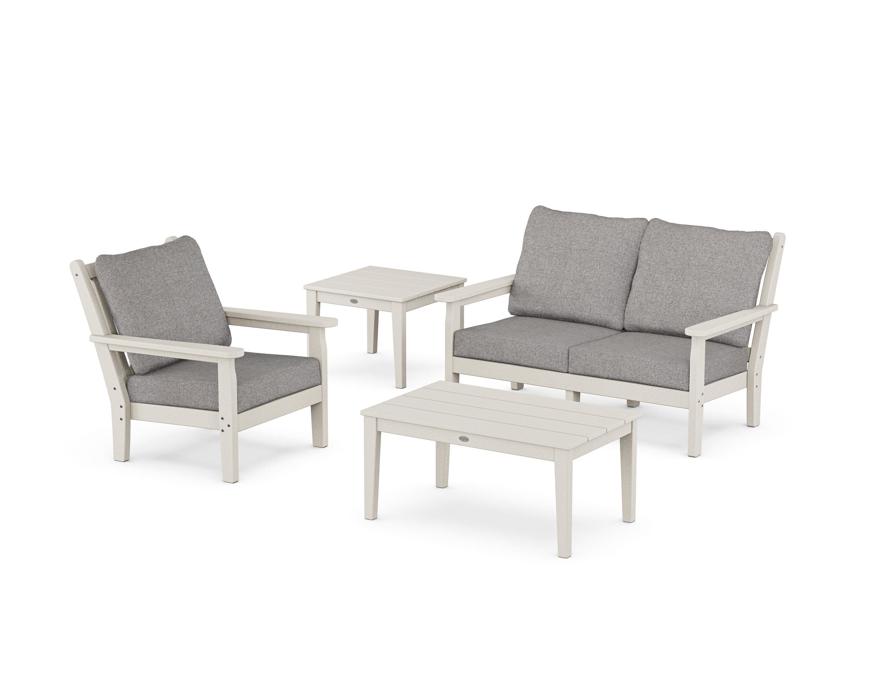 Chippendale 4-Piece Deep Seating Set in Sand / Grey Mist