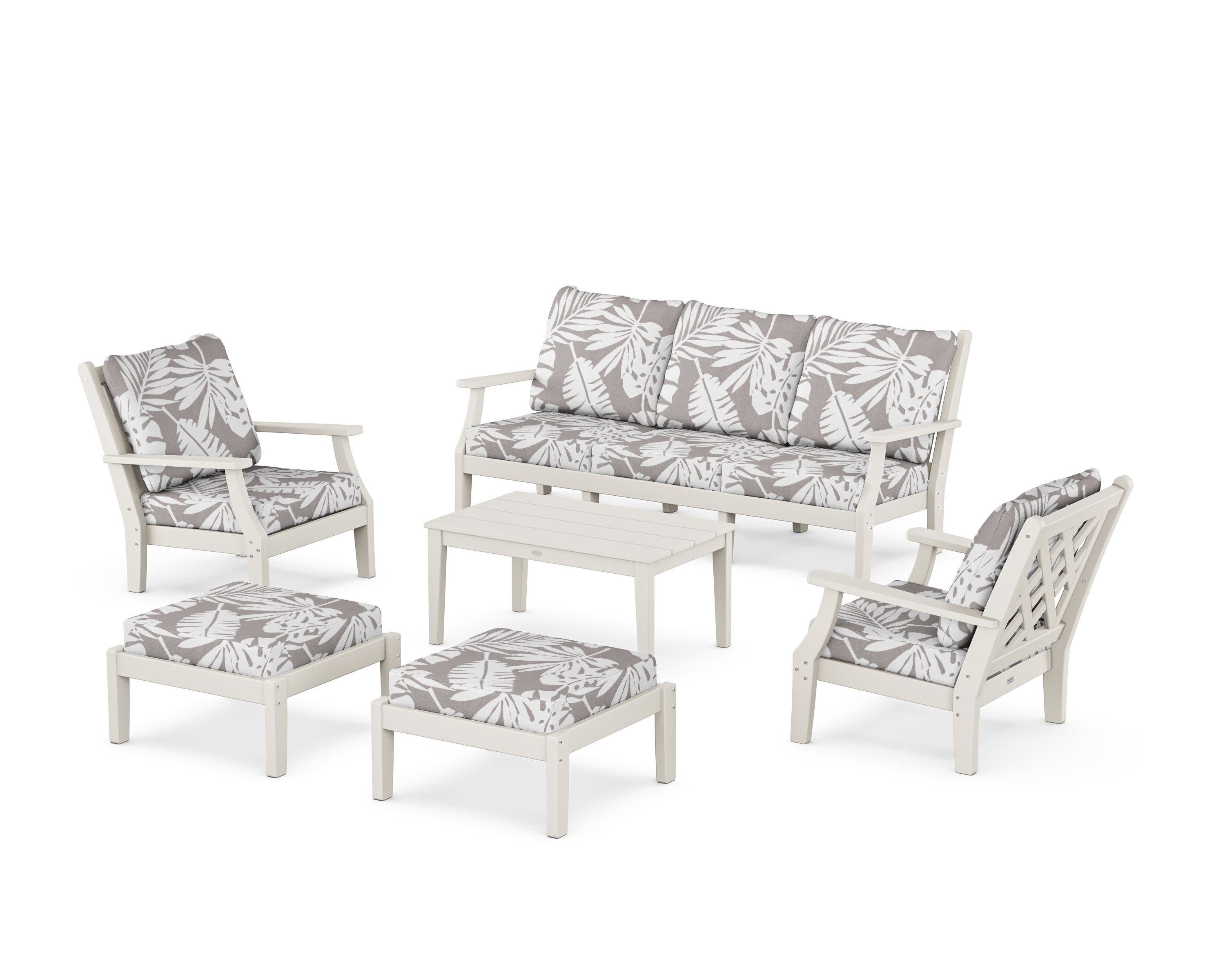 Wovendale 6-Piece Lounge Sofa Set in Sand / Leaf Grey Mist