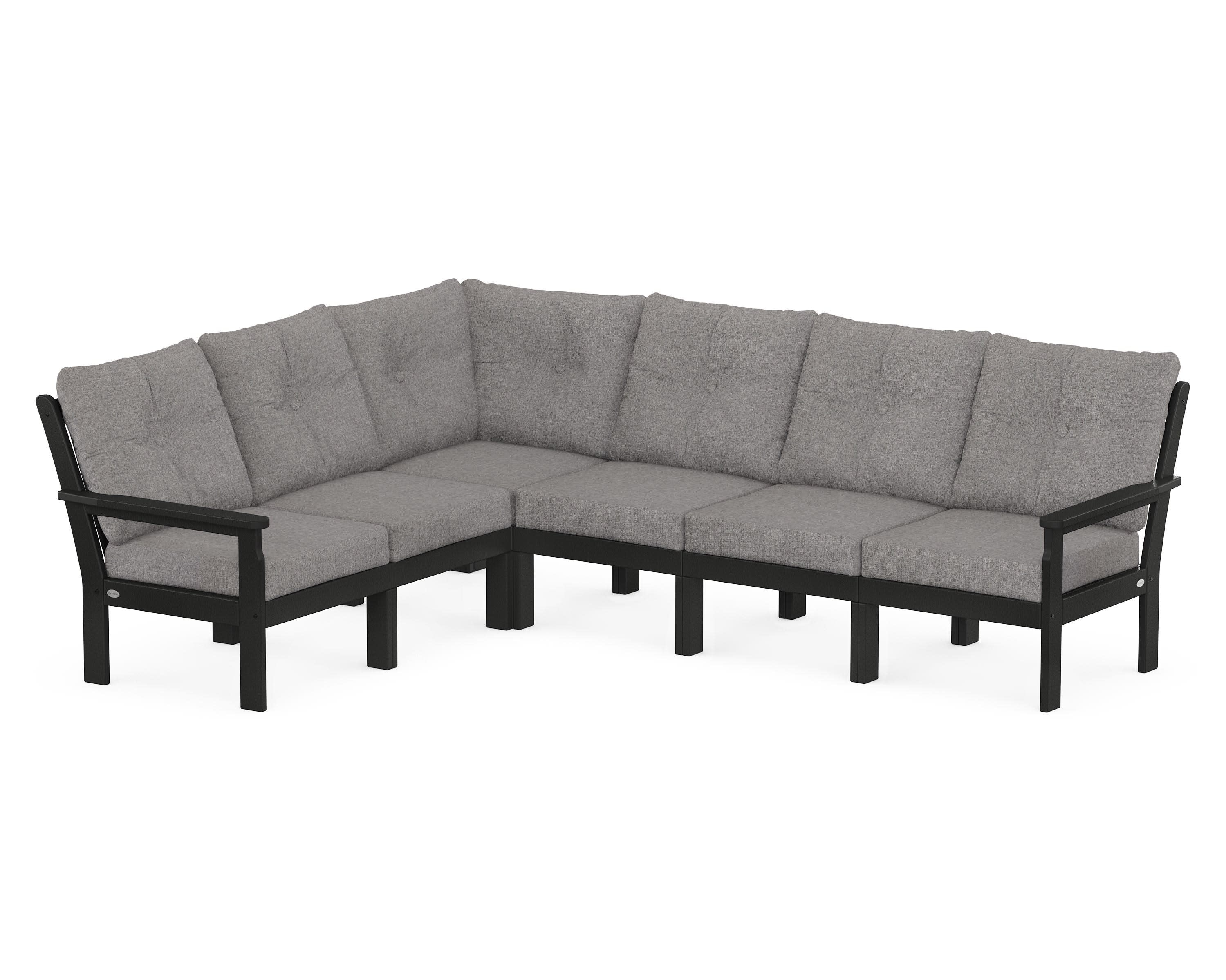 Vineyard 6-Piece Sectional in Black / Grey Mist