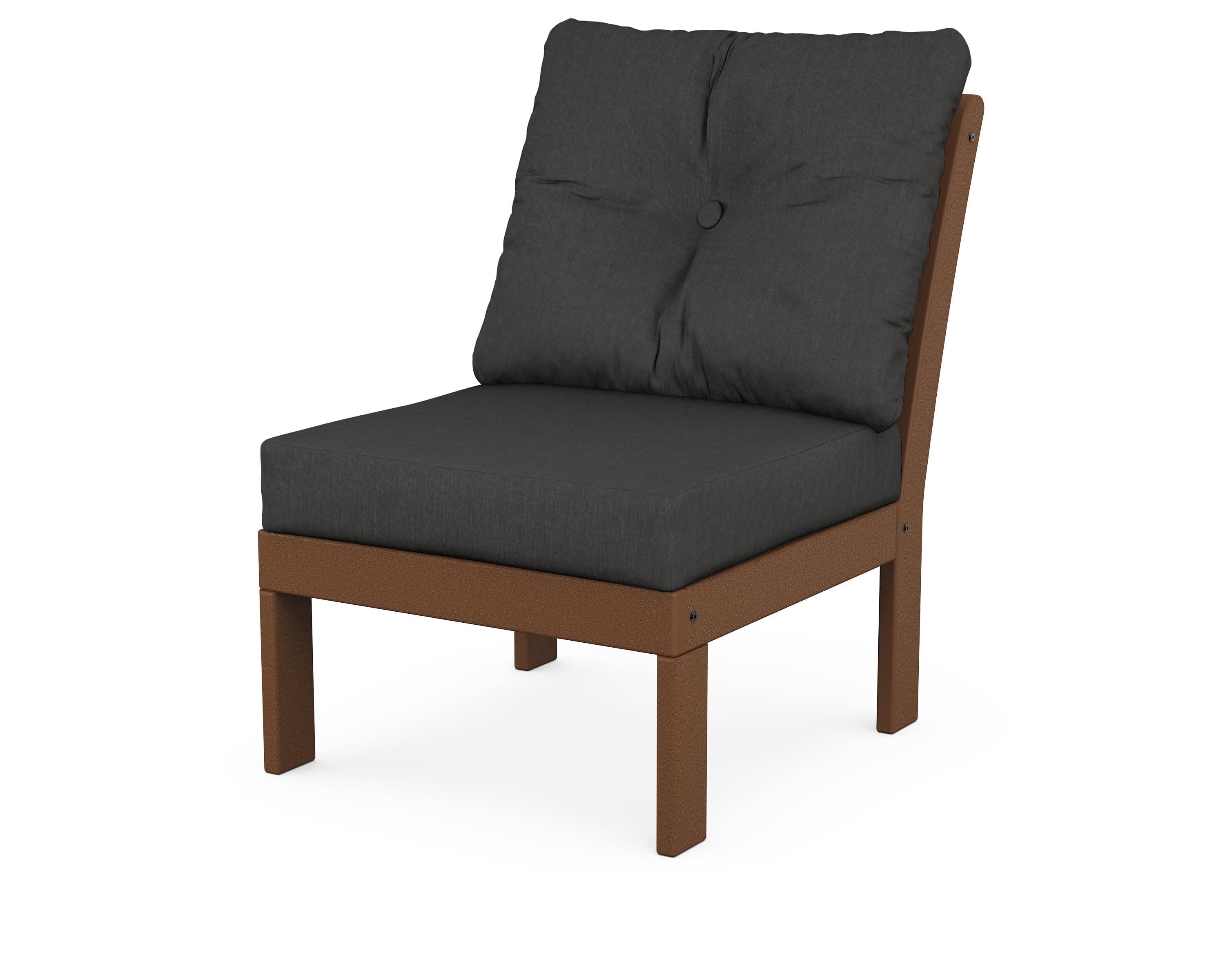 Vineyard Modular Armless Chair in Teak / Spectrum Carbon