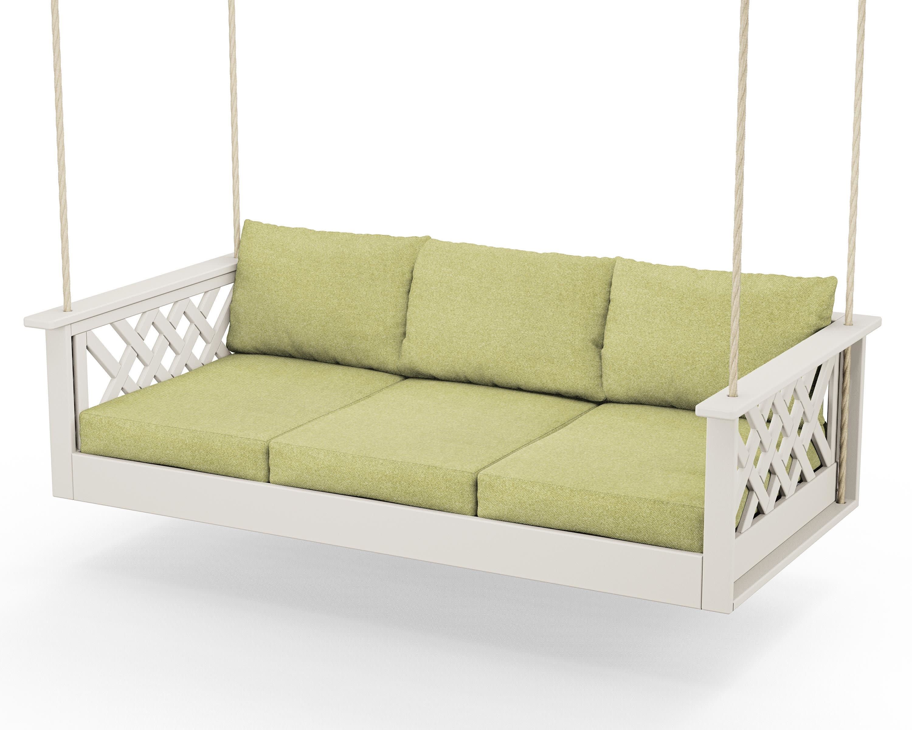 Wovendale Daybed Swing in Sand / Chartreuse Boucle