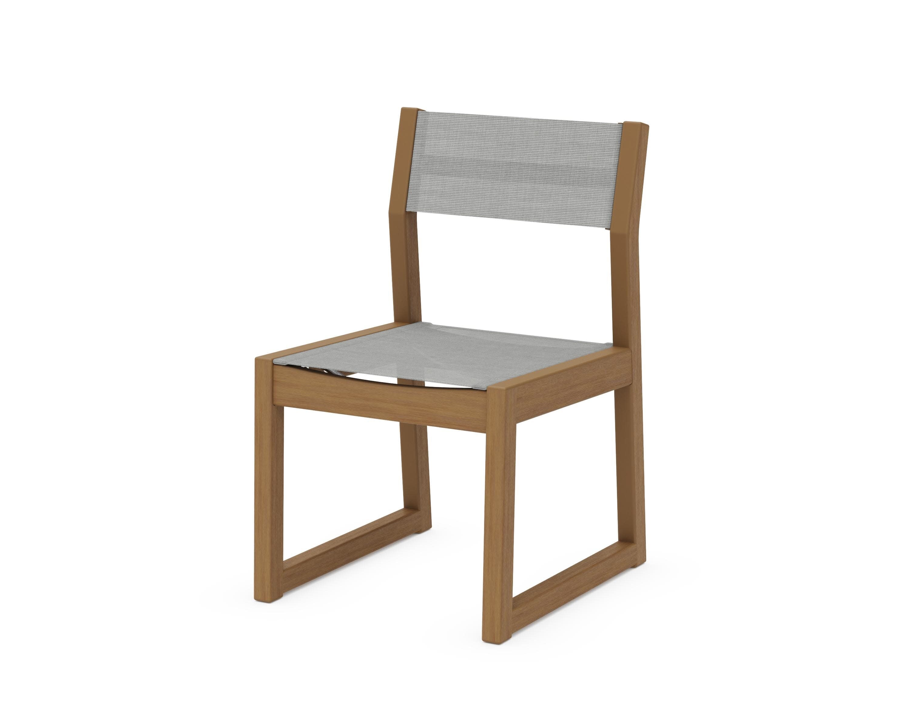 EDGE Sling Dining Side Chair in Natural / Metallic Sling
