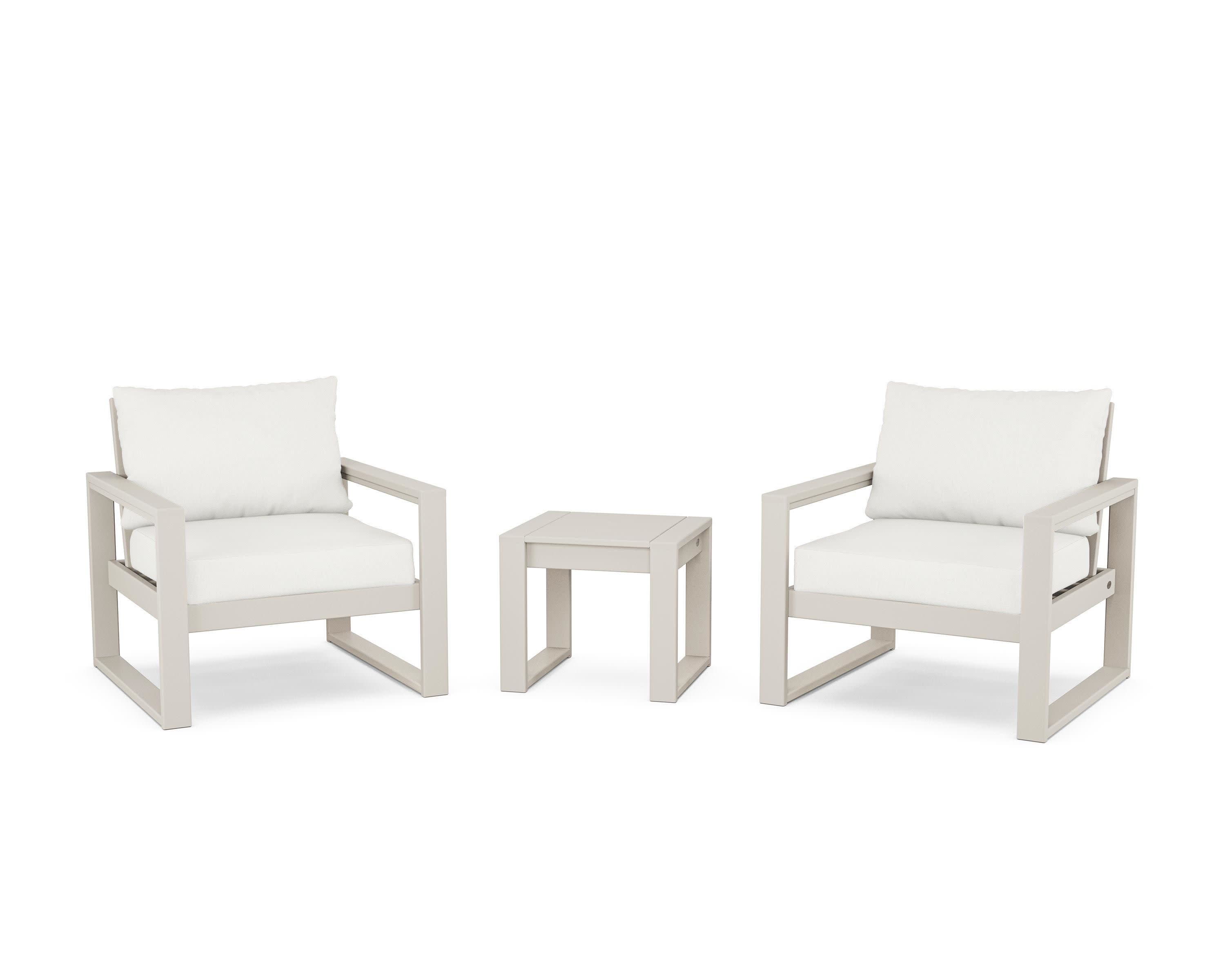 EDGE Sectional 3-Piece Deep Seating Set in Sand / Natural Linen