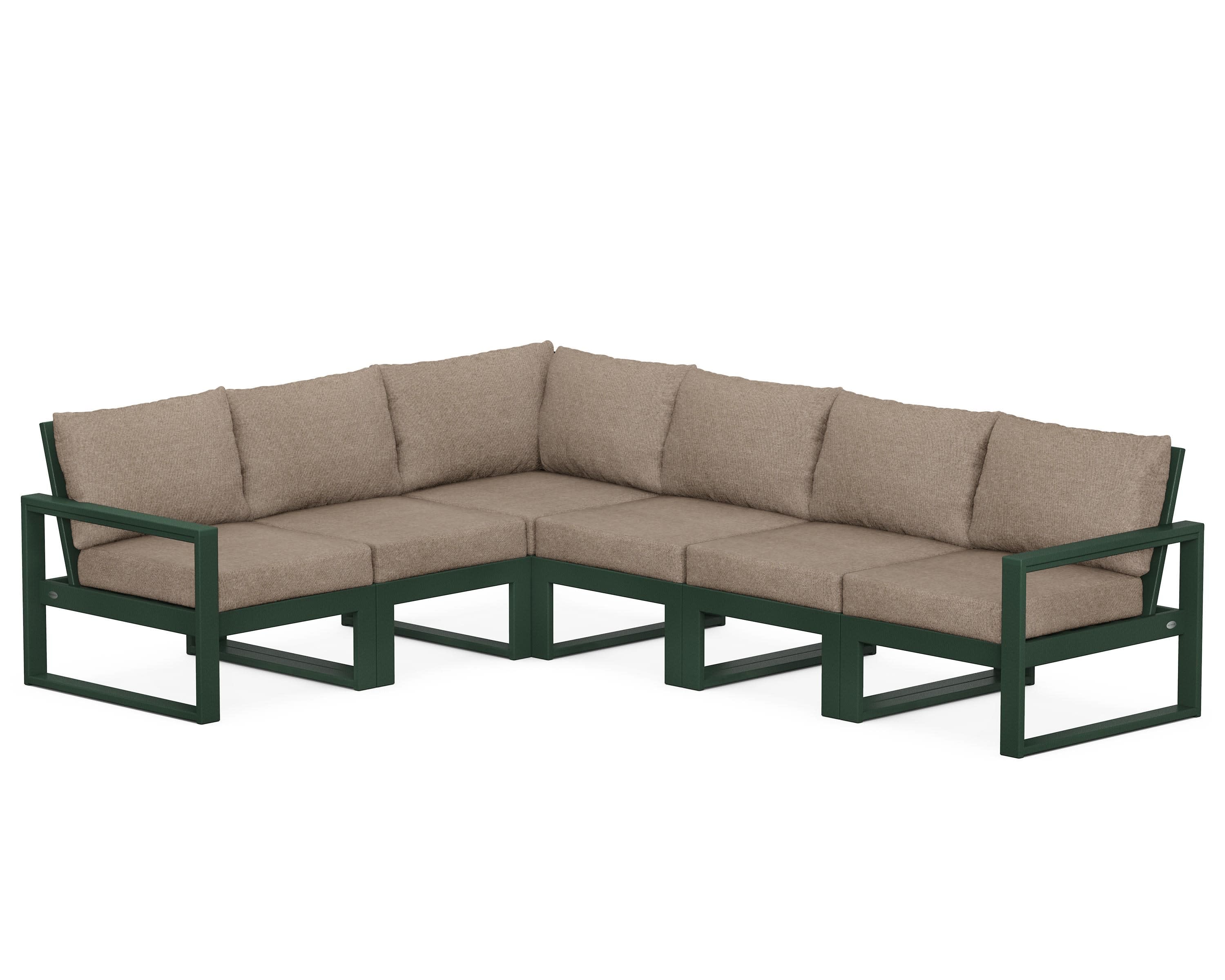 EDGE 6-Piece Modular Deep Seating Set in Green / Spiced Burlap