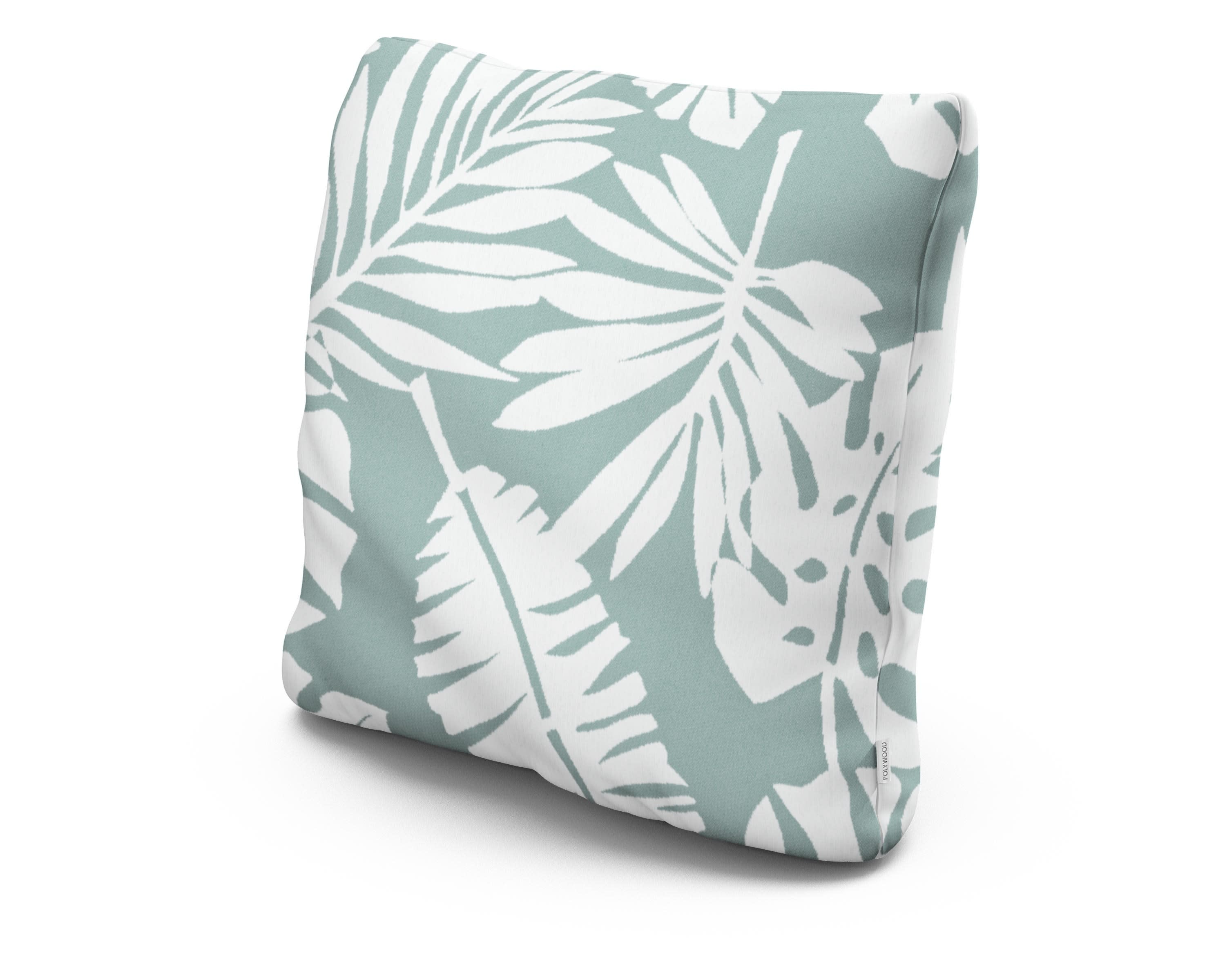 20" Outdoor Throw Pillow in Leaf Glacier Spa