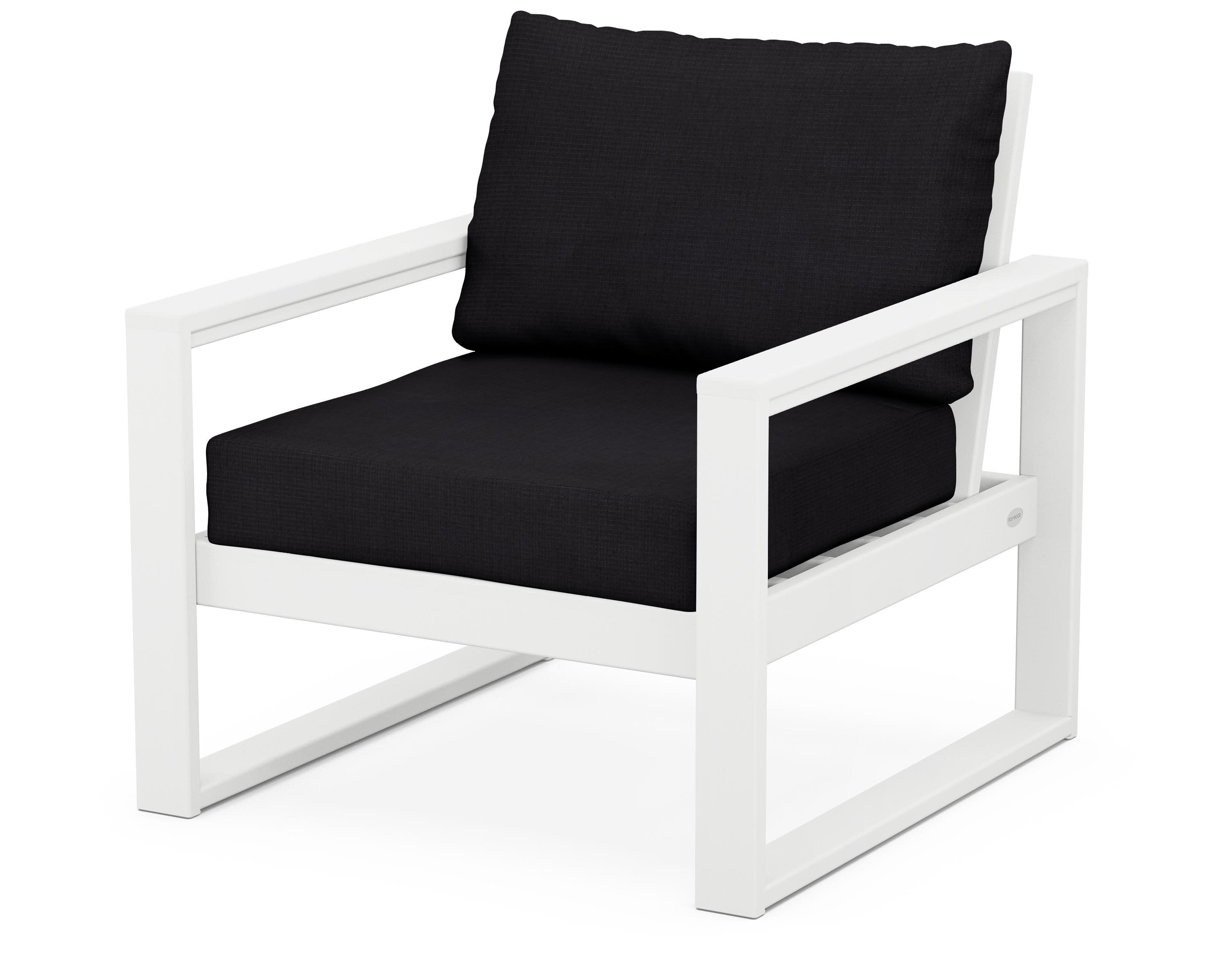 EDGE Club Chair in White / Midnight Linen