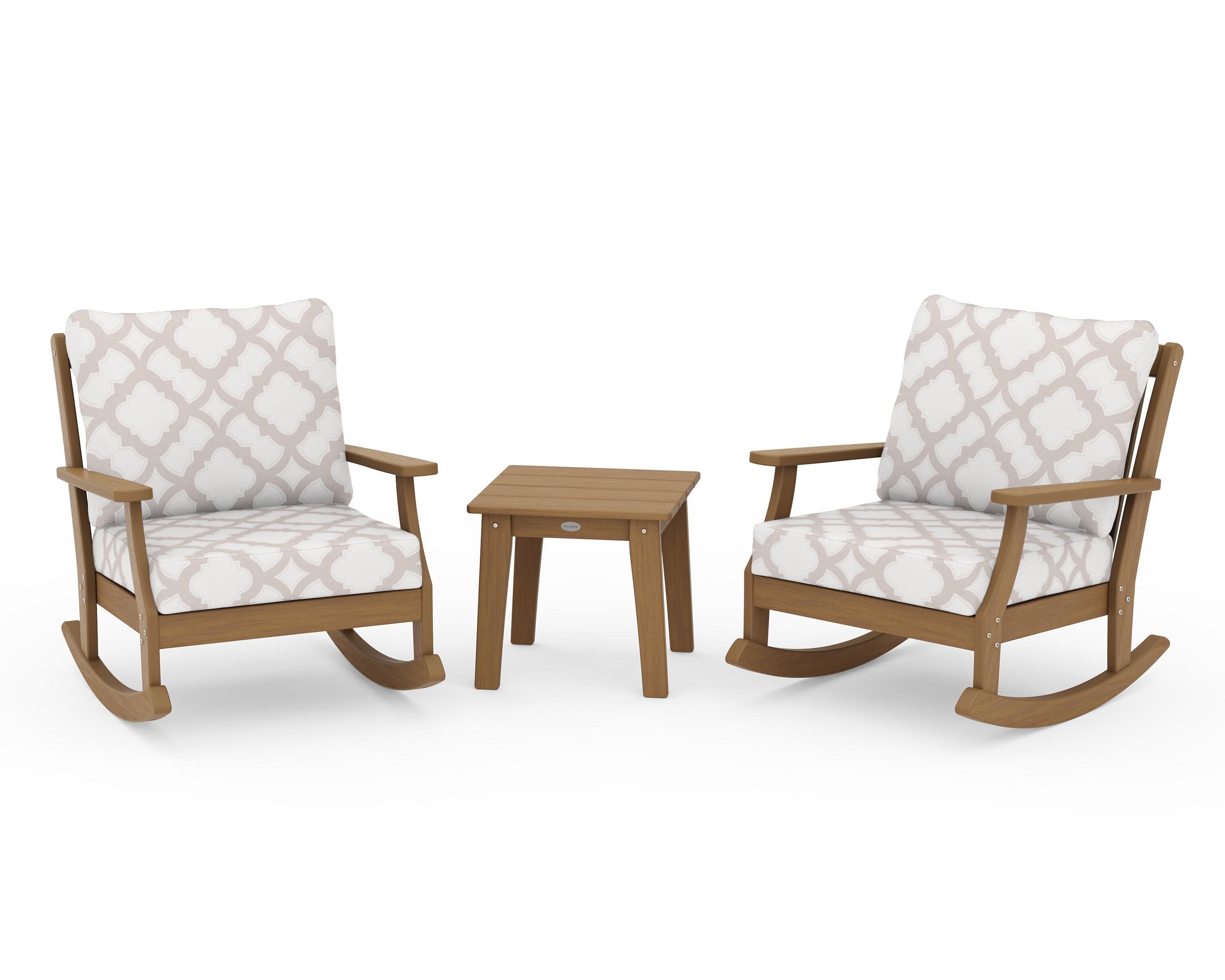 Braxton 3-Piece Deep Seating Rocker Set in Natural / Trellis Dune Burlap
