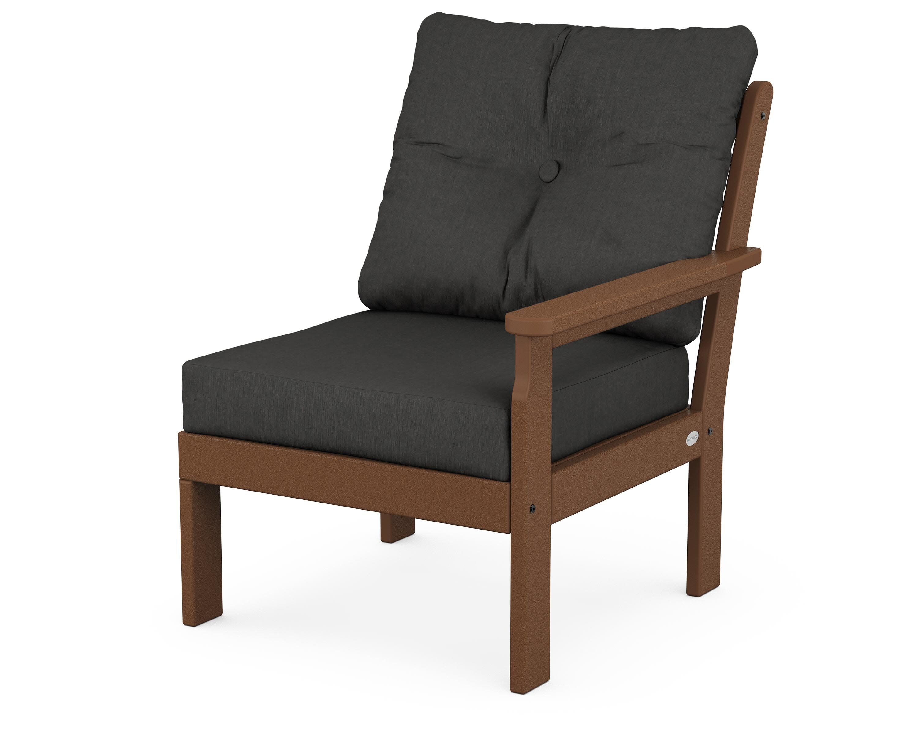 Vineyard Modular Right Arm Chair in Teak / Spectrum Carbon