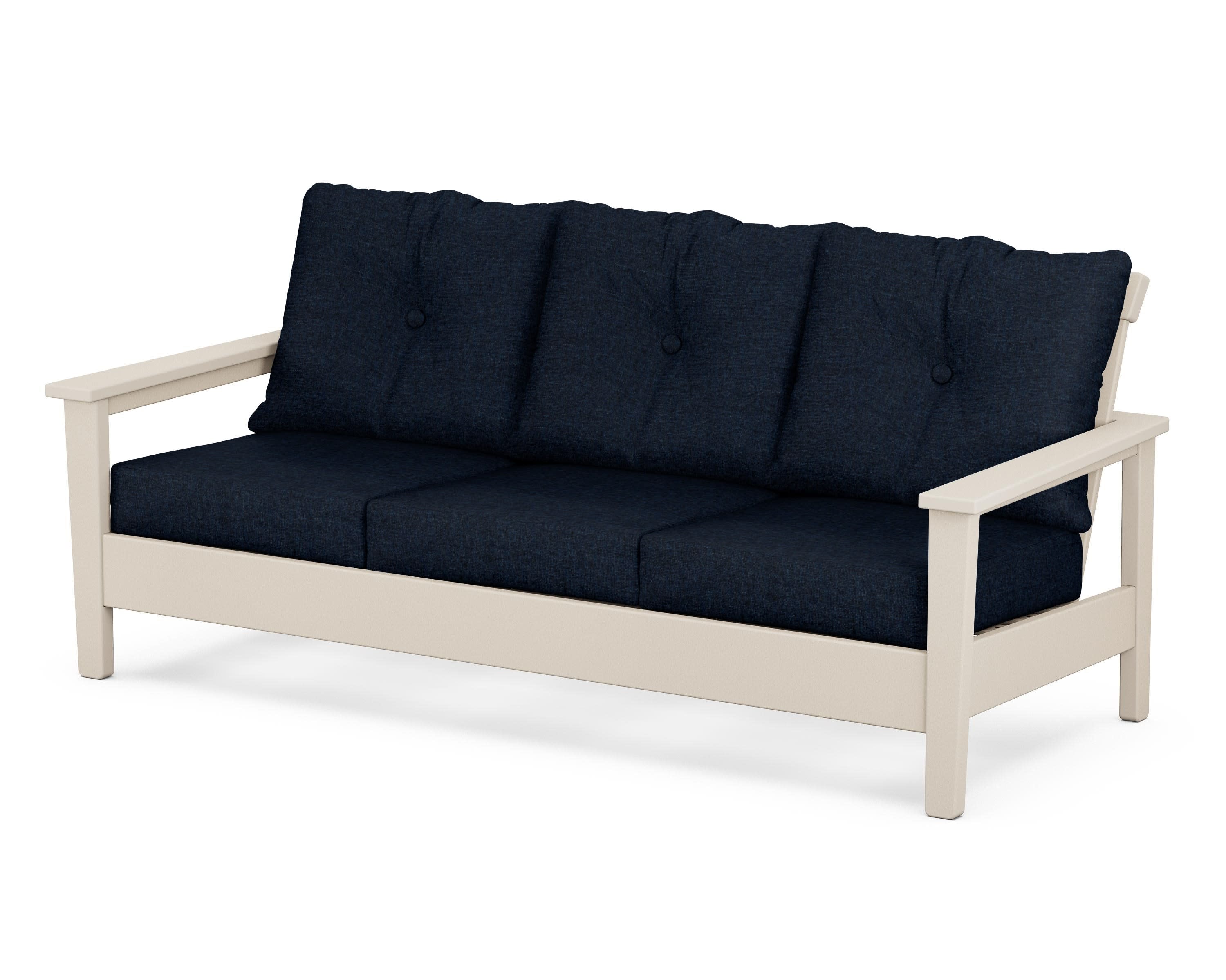 Prescott Deep Seating Sofa in Sand / Marine Indigo