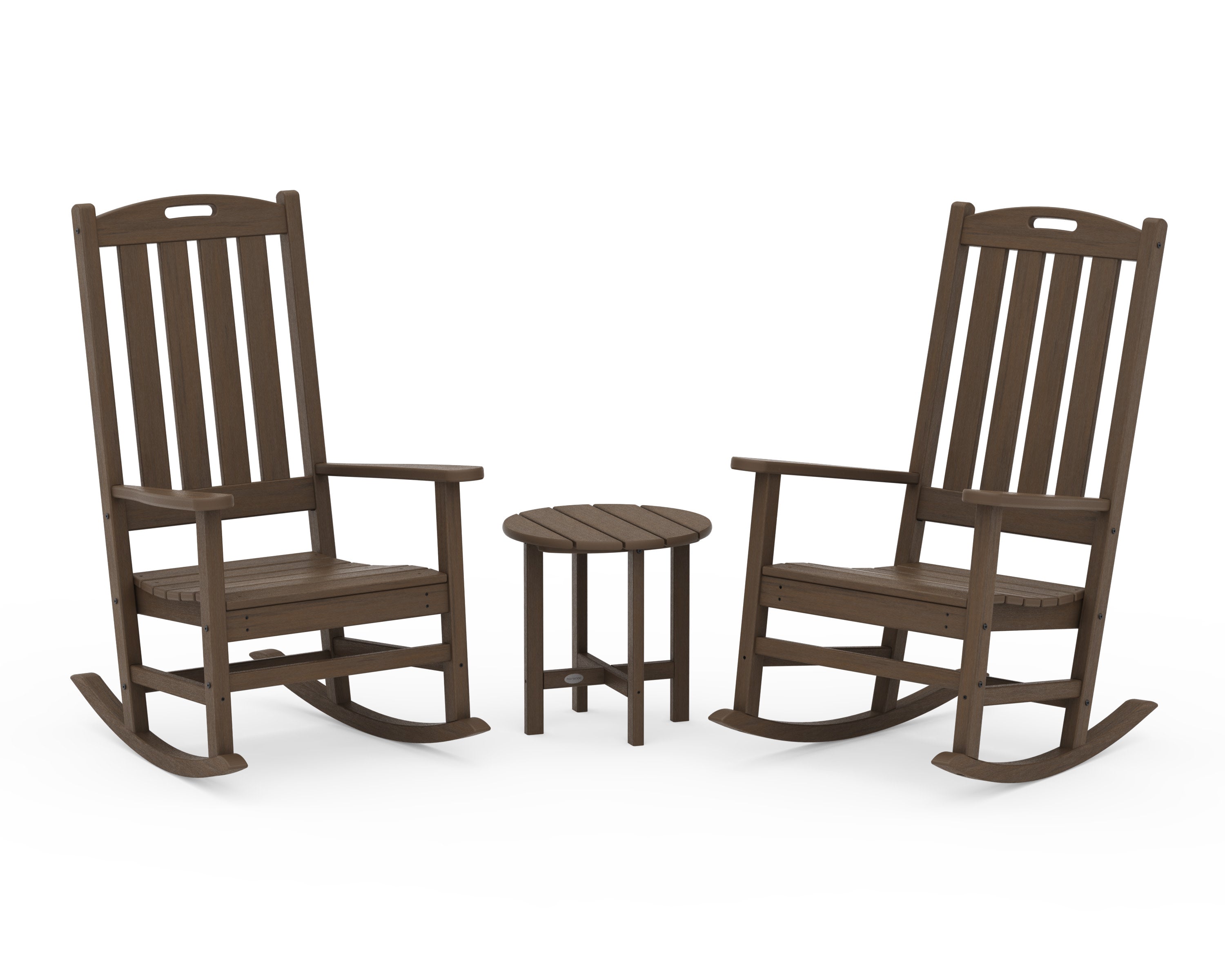 Nautical 3-Piece Porch Rocking Chair Set in Kona