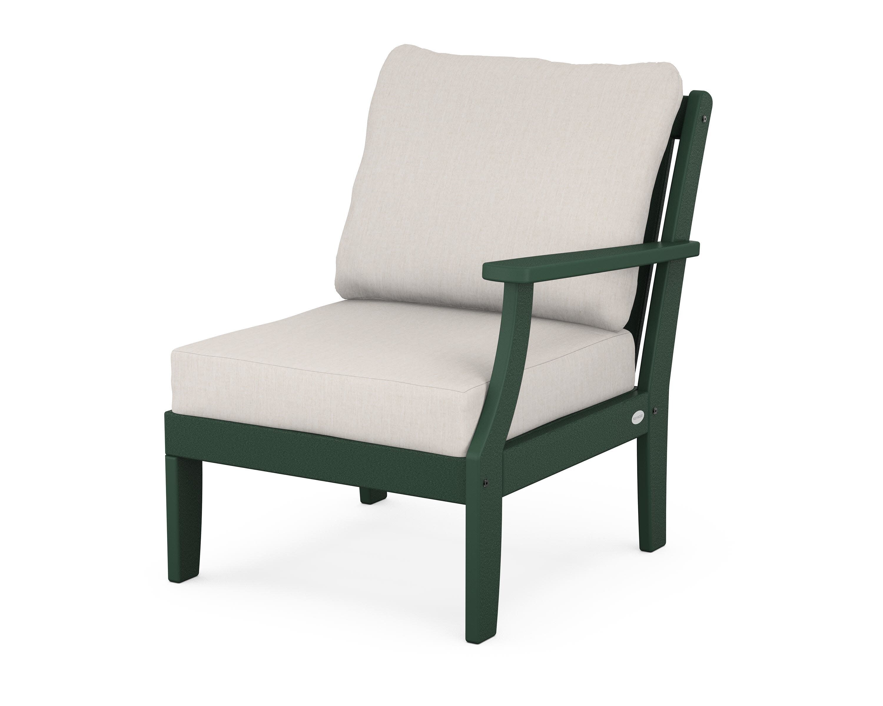 Braxton Modular Right Arm Chair in Green / Cast Ash