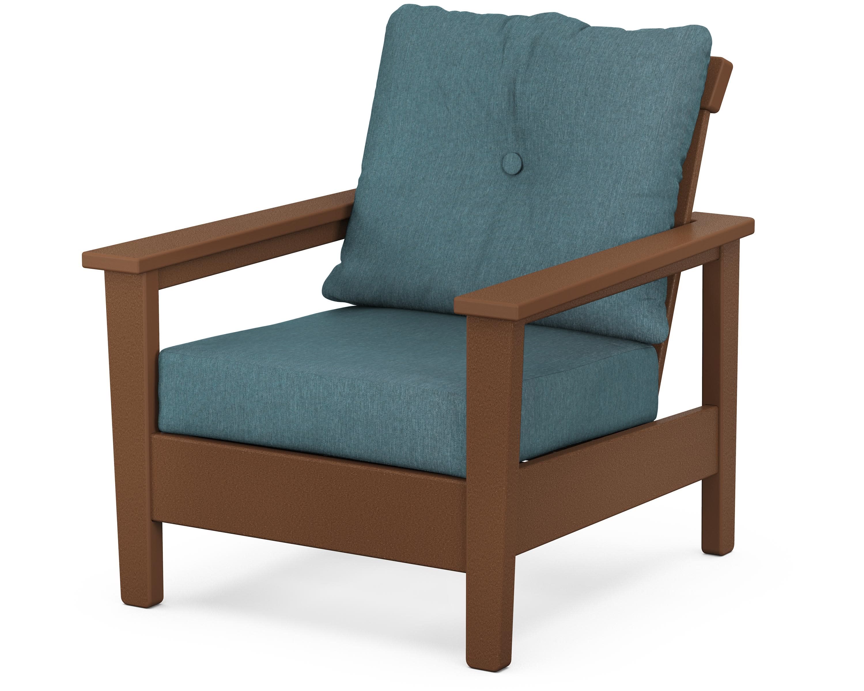 Prescott Deep Seating Chair in Teak / Ocean Teal