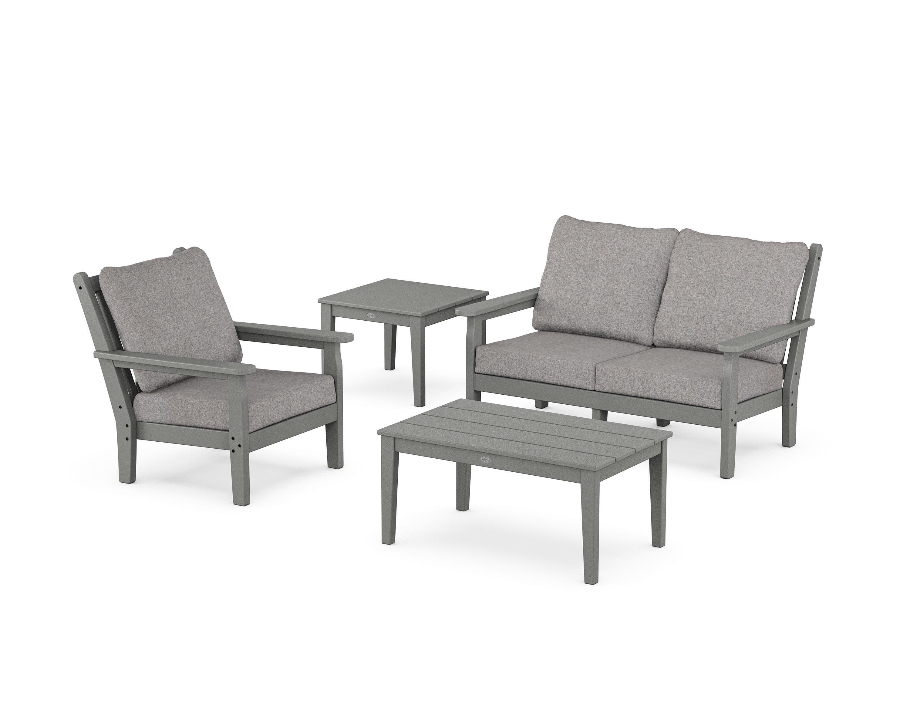 Chippendale 4-Piece Deep Seating Set in Slate Grey / Grey Mist