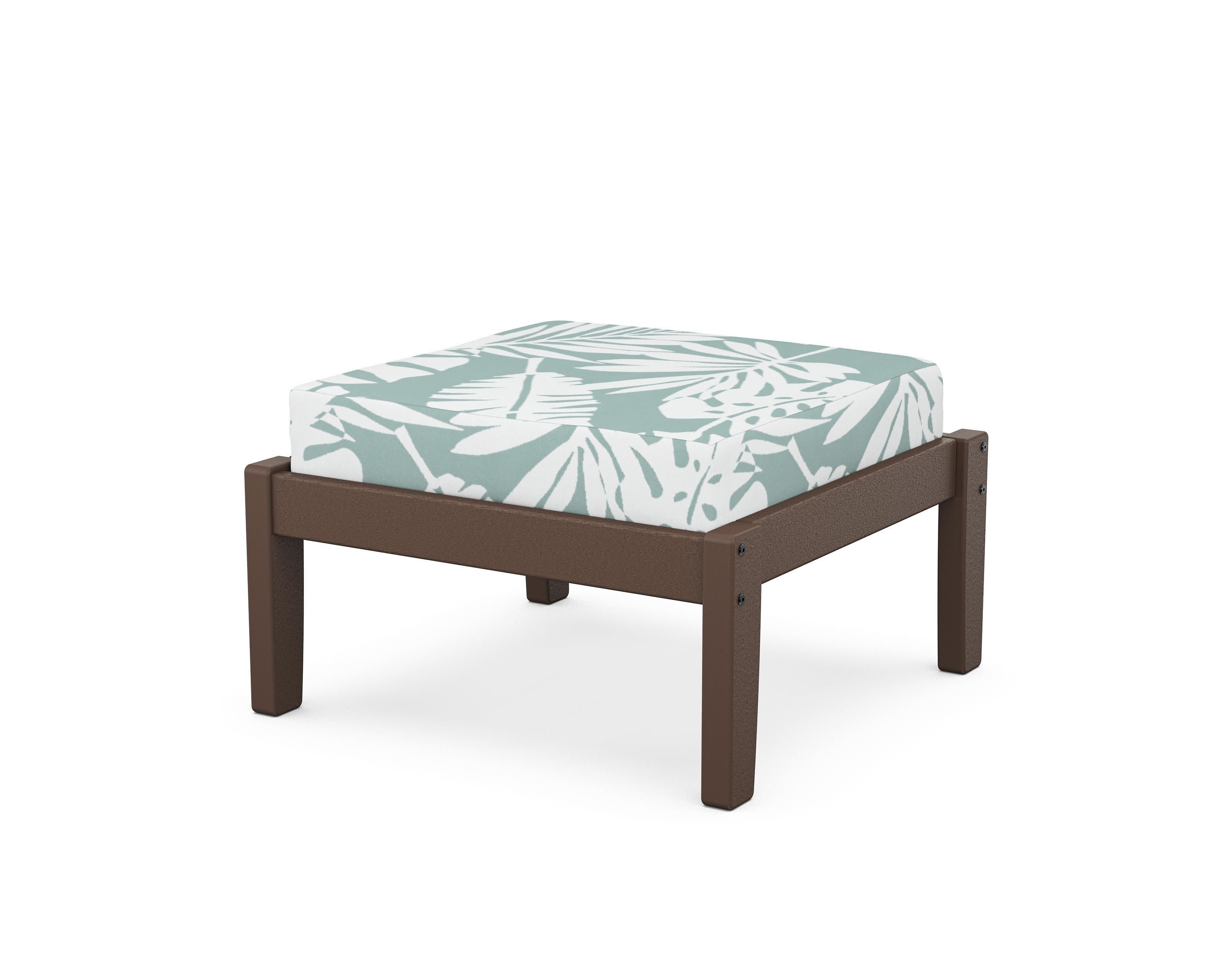 Deep Seating Ottoman in Mahogany / Leaf Glacier Spa