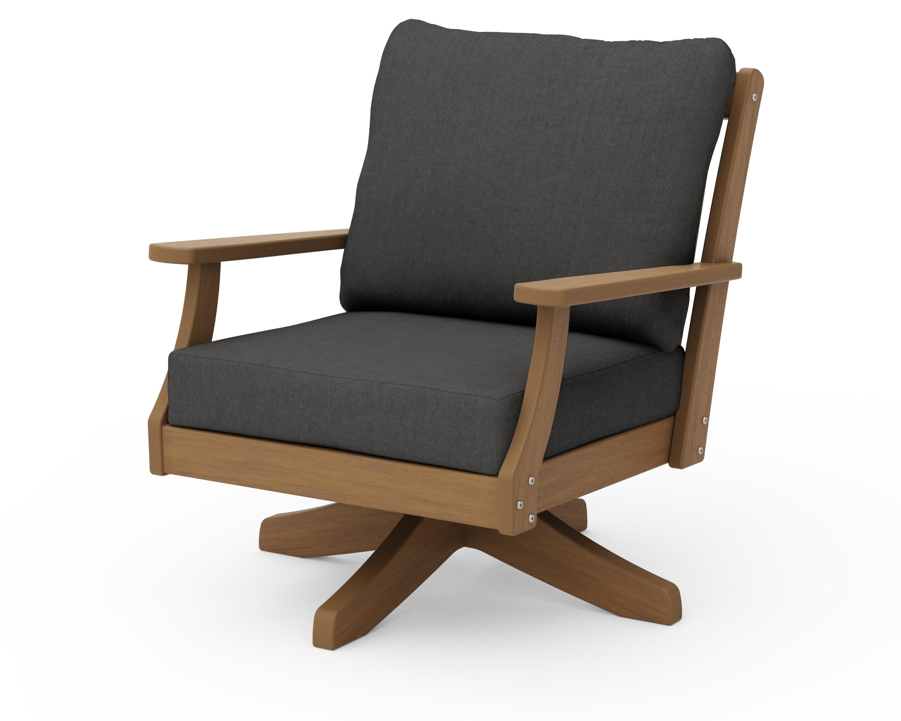 Braxton Deep Seating Swivel Chair in Natural / Spectrum Carbon