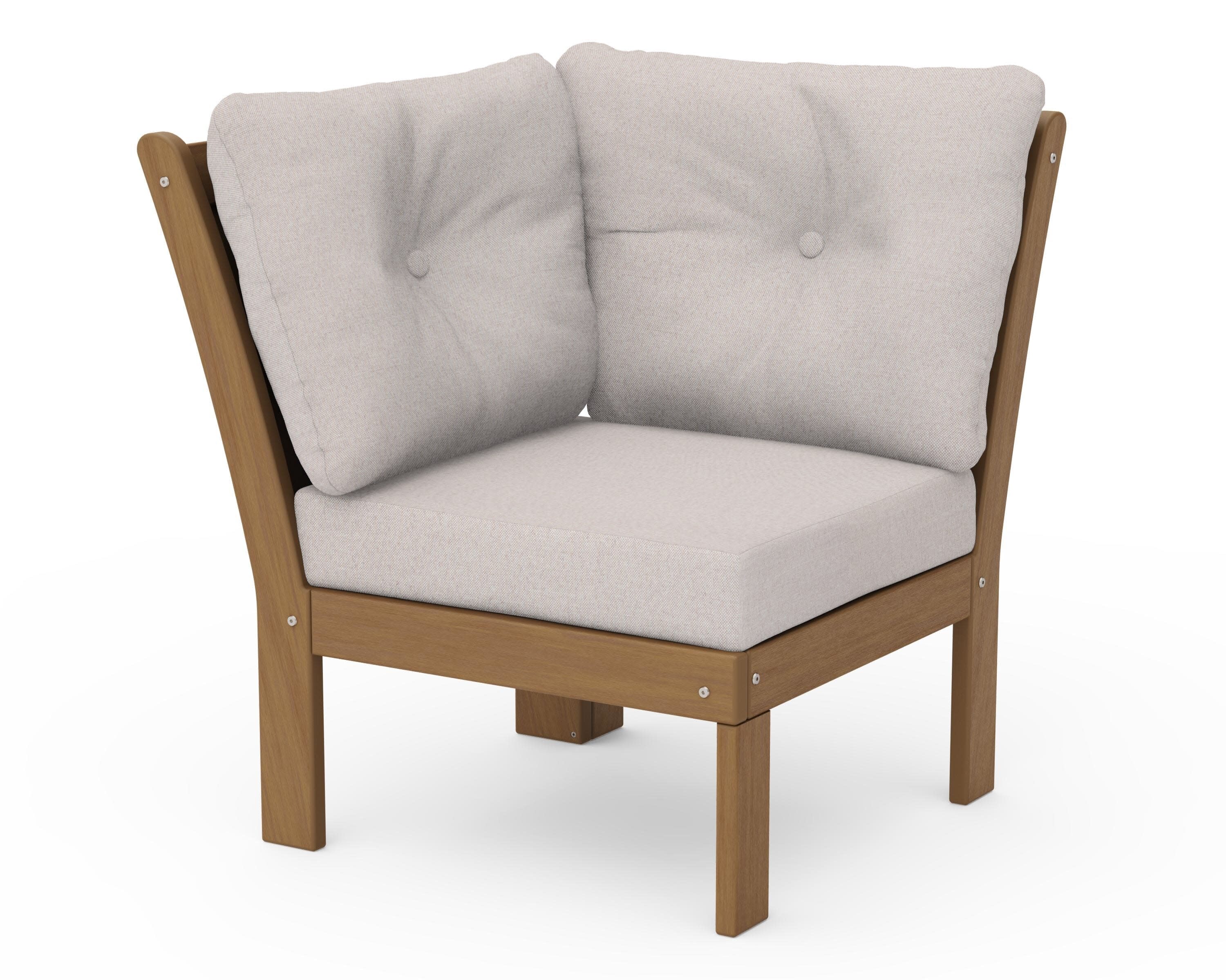 Vineyard Modular Corner Chair in Natural / Dune Burlap