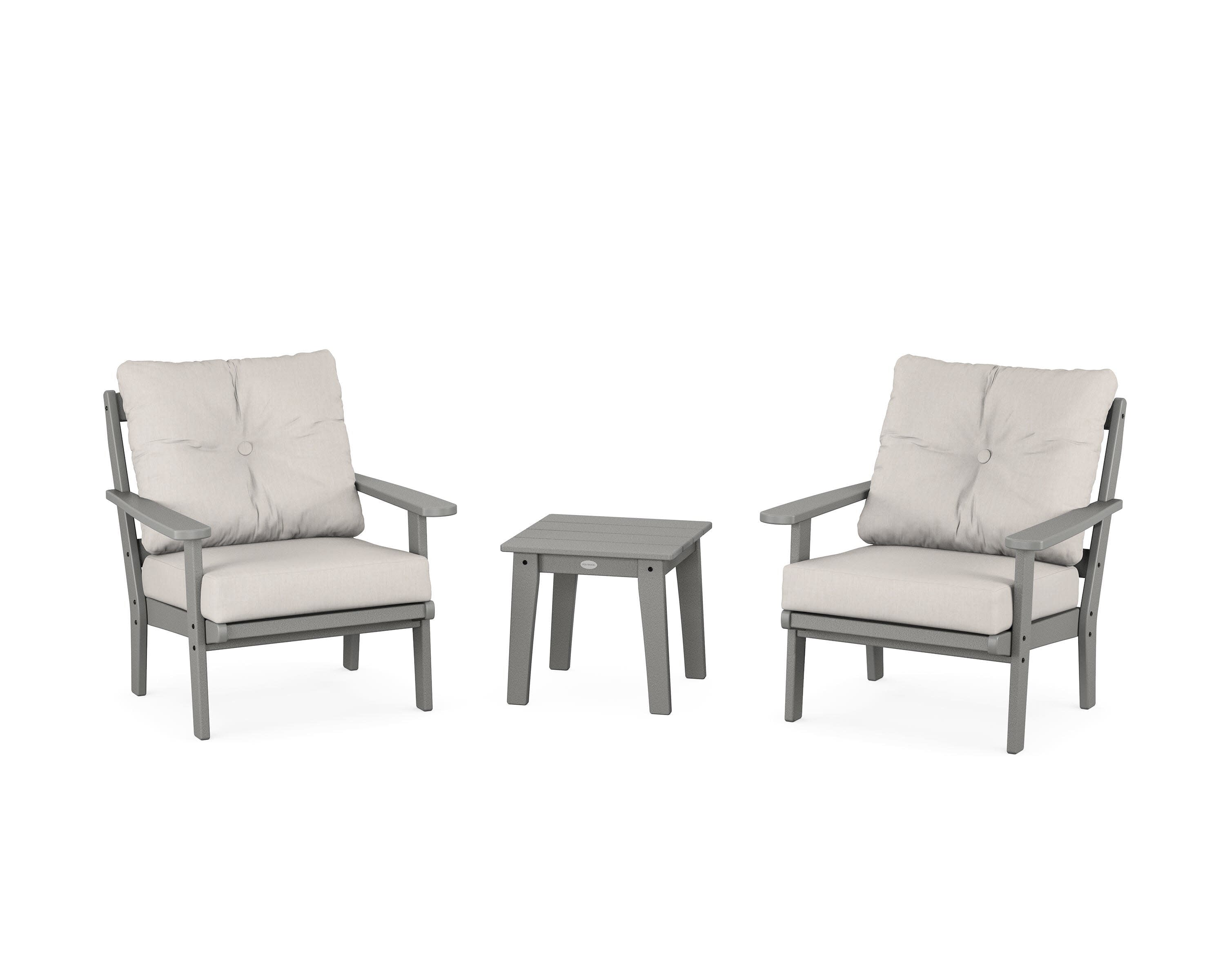 Mission 3-Piece Deep Seating Set in Slate Grey / Cast Ash