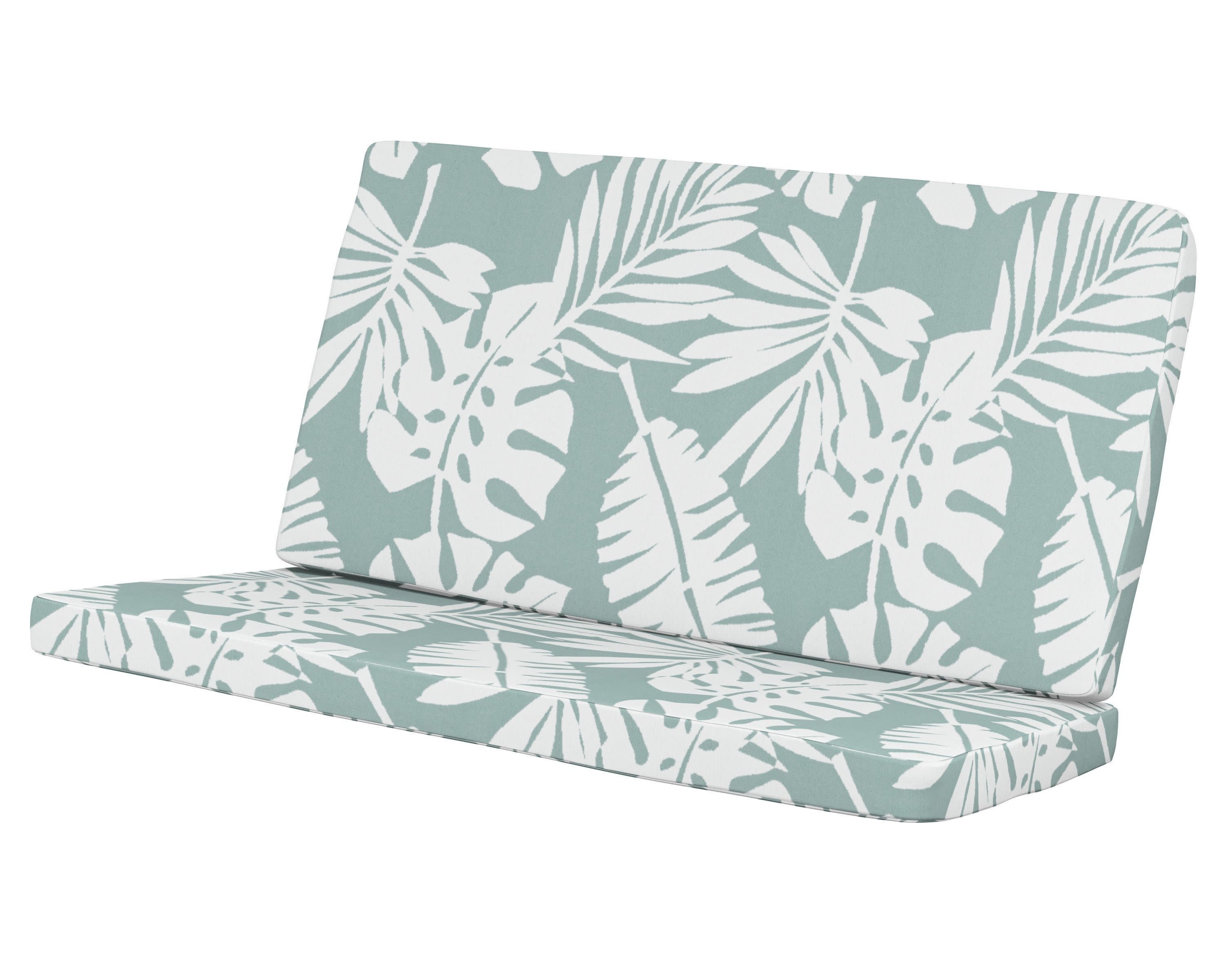 Modern Loveseat Cushion in Leaf Glacier Spa