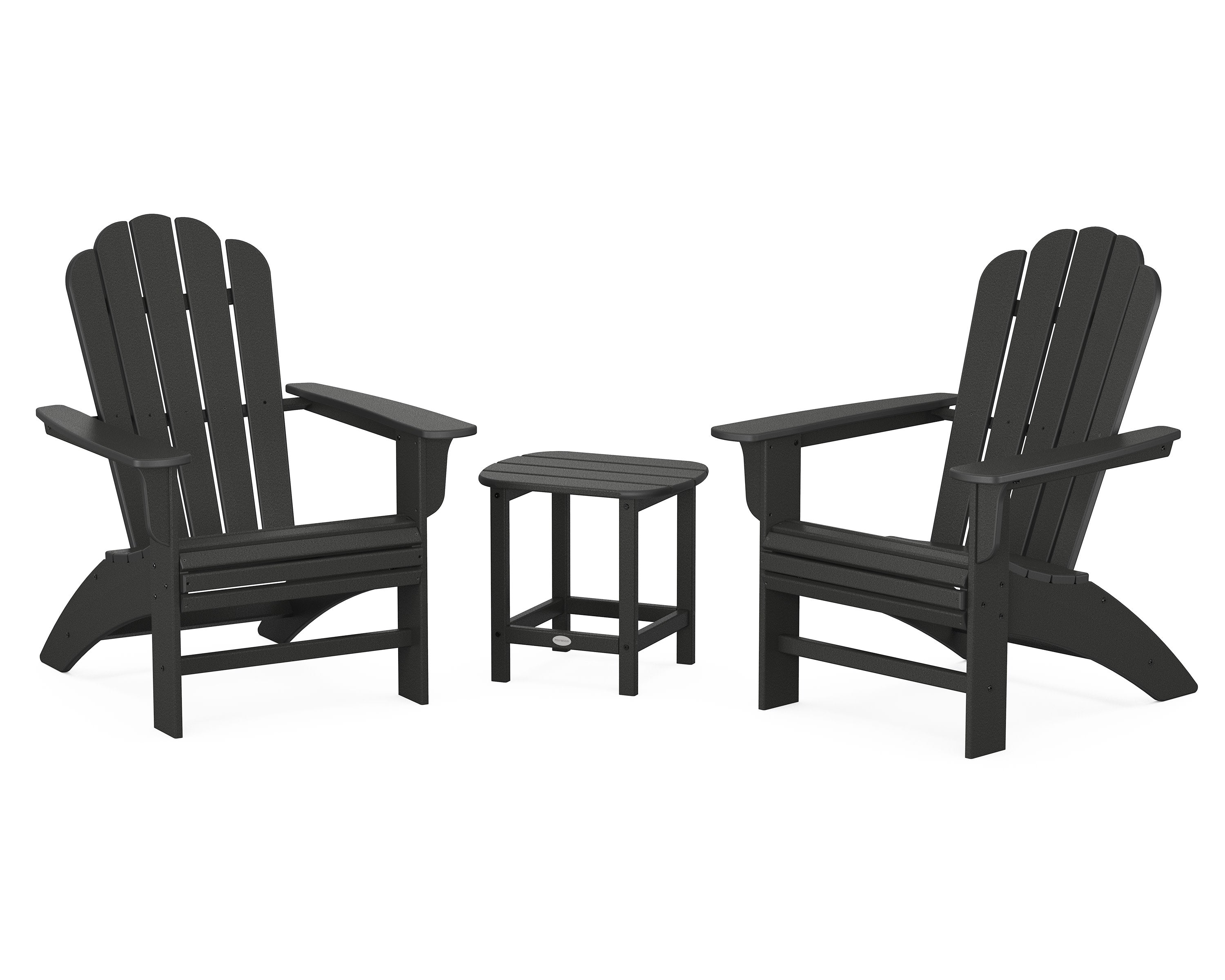 Cottage Curveback Adirondack Chair 3-Piece Set in Black