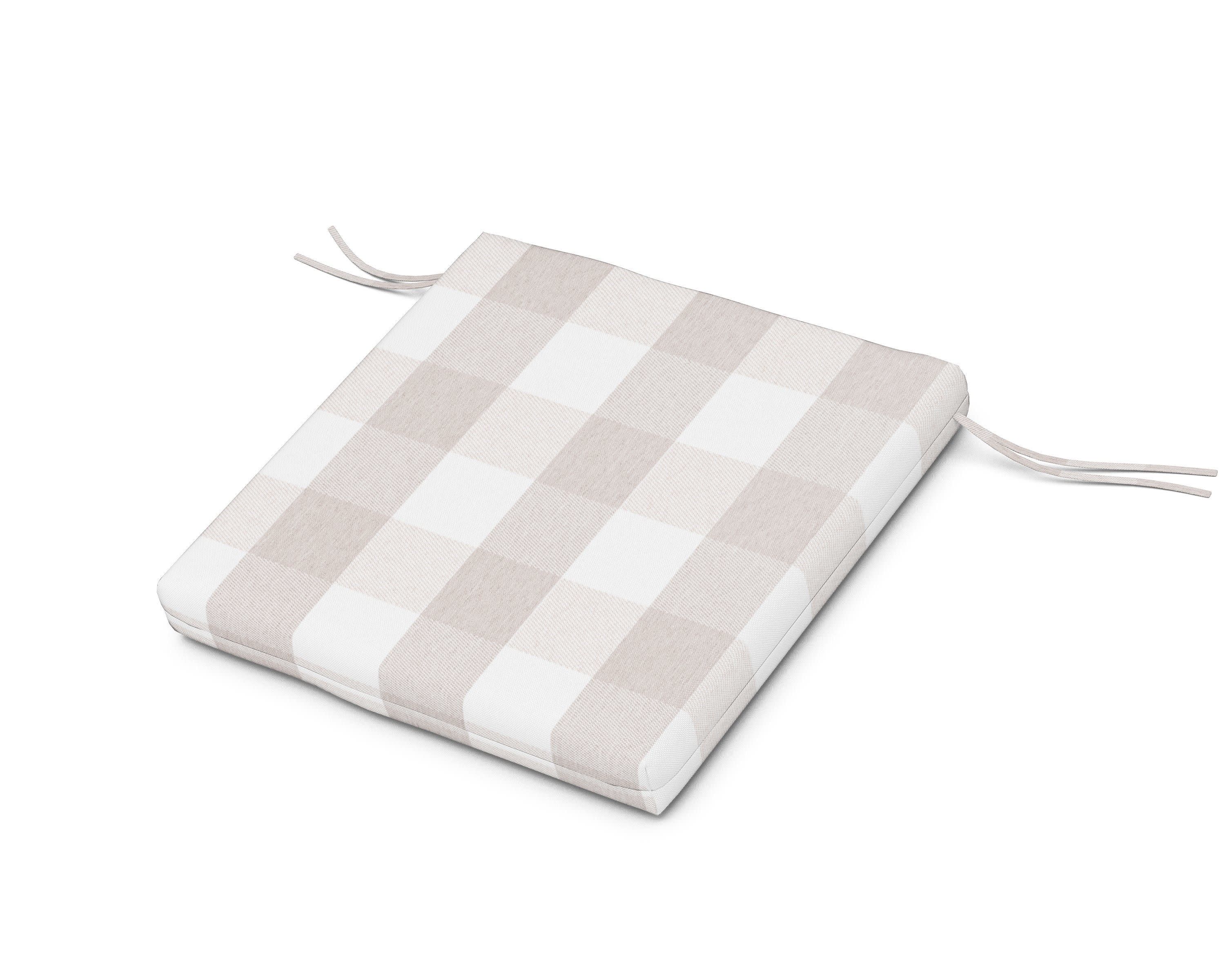 Seat Cushion 21.5"D x 21"W x 2.5"H in Buffalo Plaid Dune Burlap