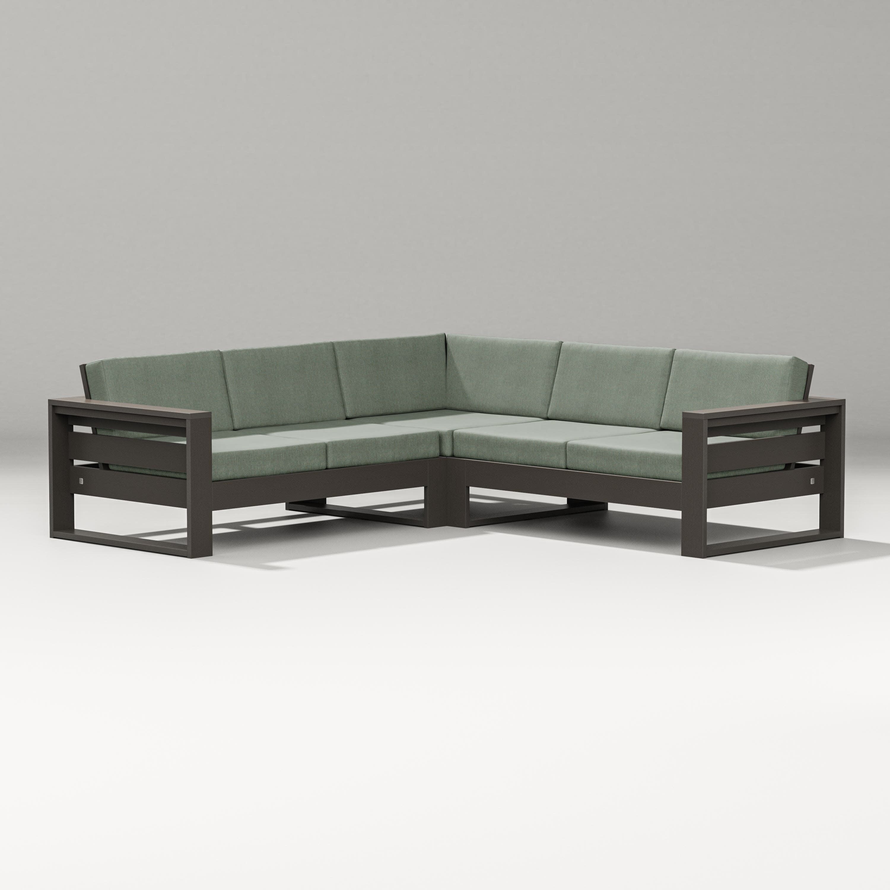 Latitude Corner Sectional in Vintage Coffee / Cast Sage