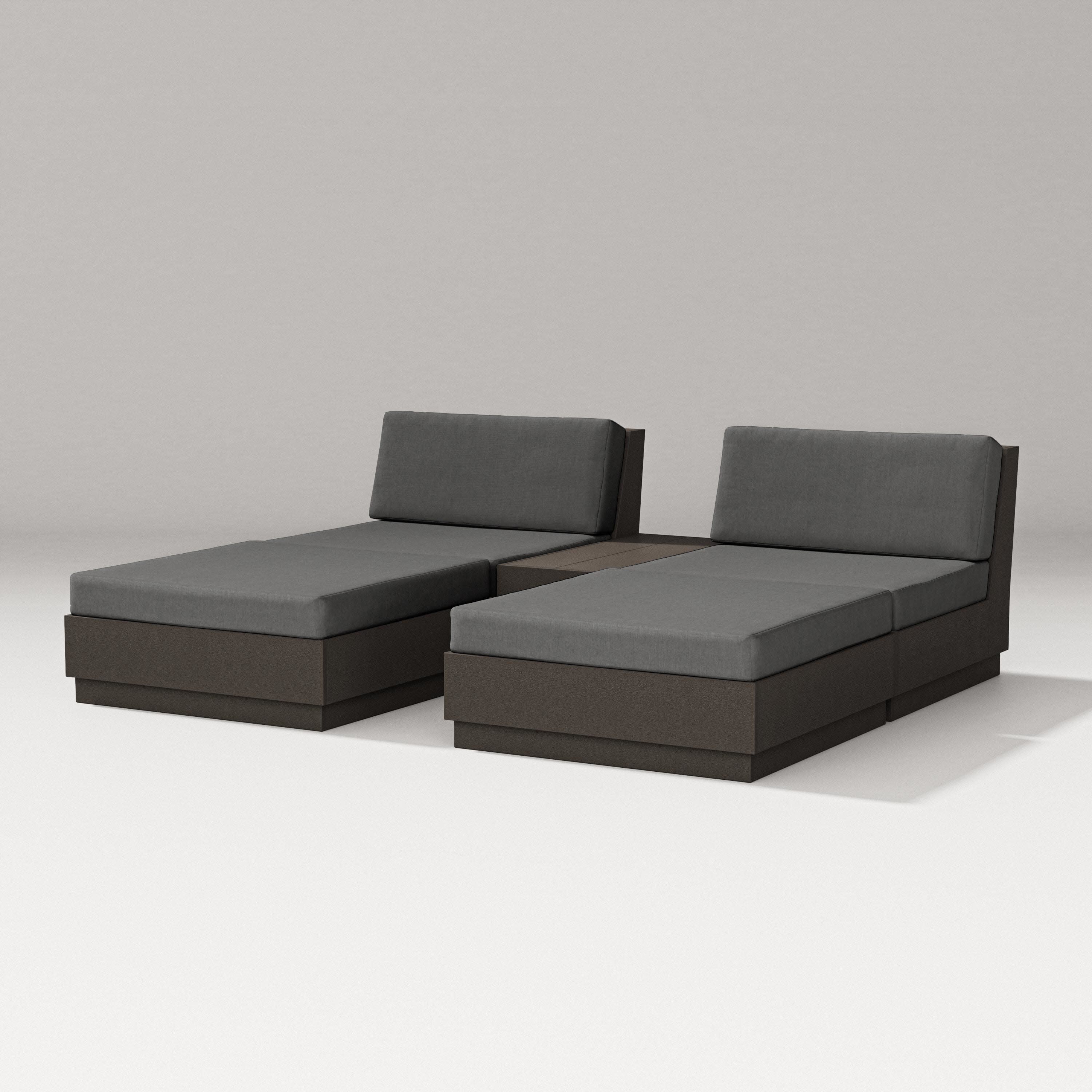 Elevate Double Chaise Set in Vintage Coffee / Spectrum Carbon