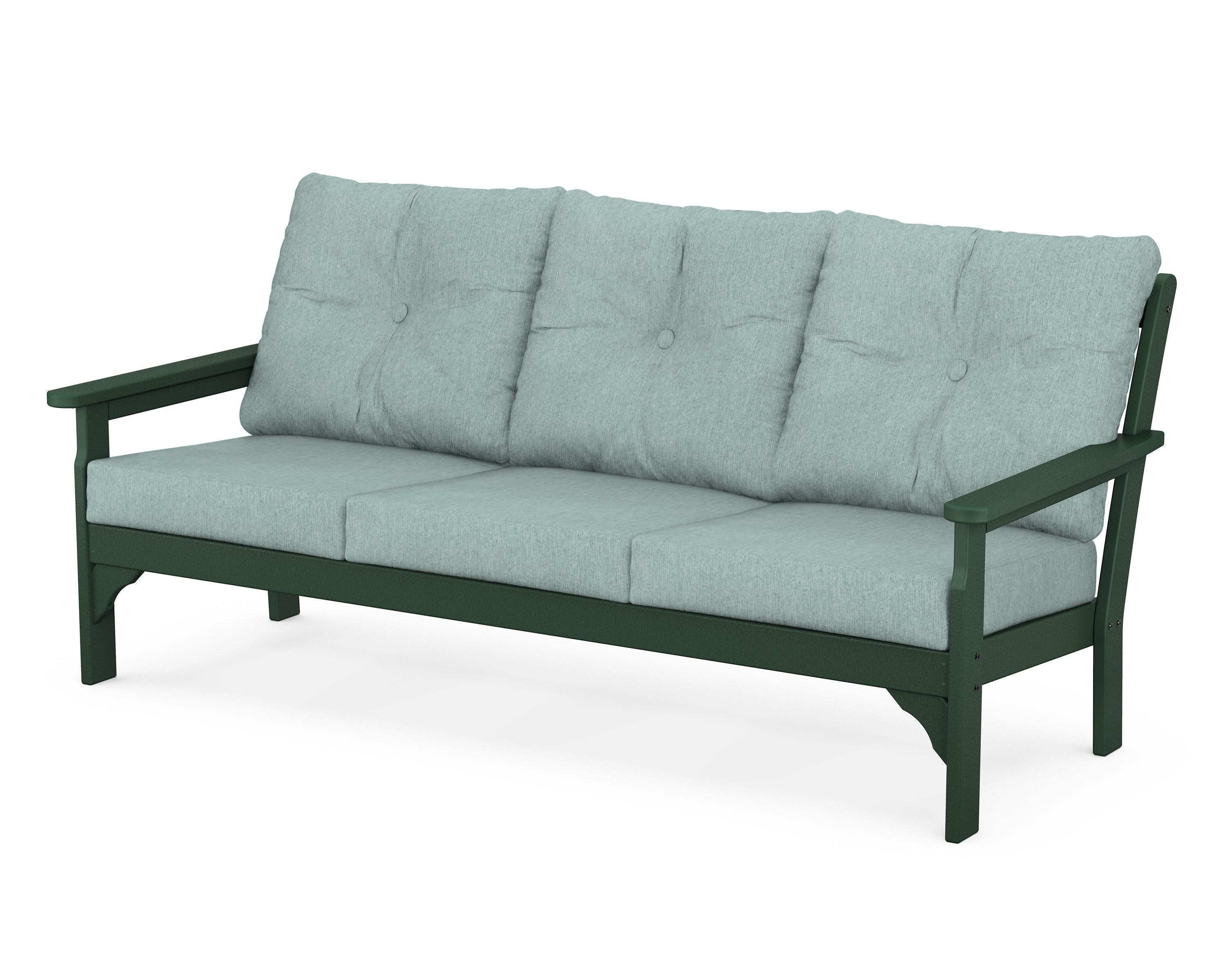 Vineyard Deep Seating Sofa in Green / Glacier Spa