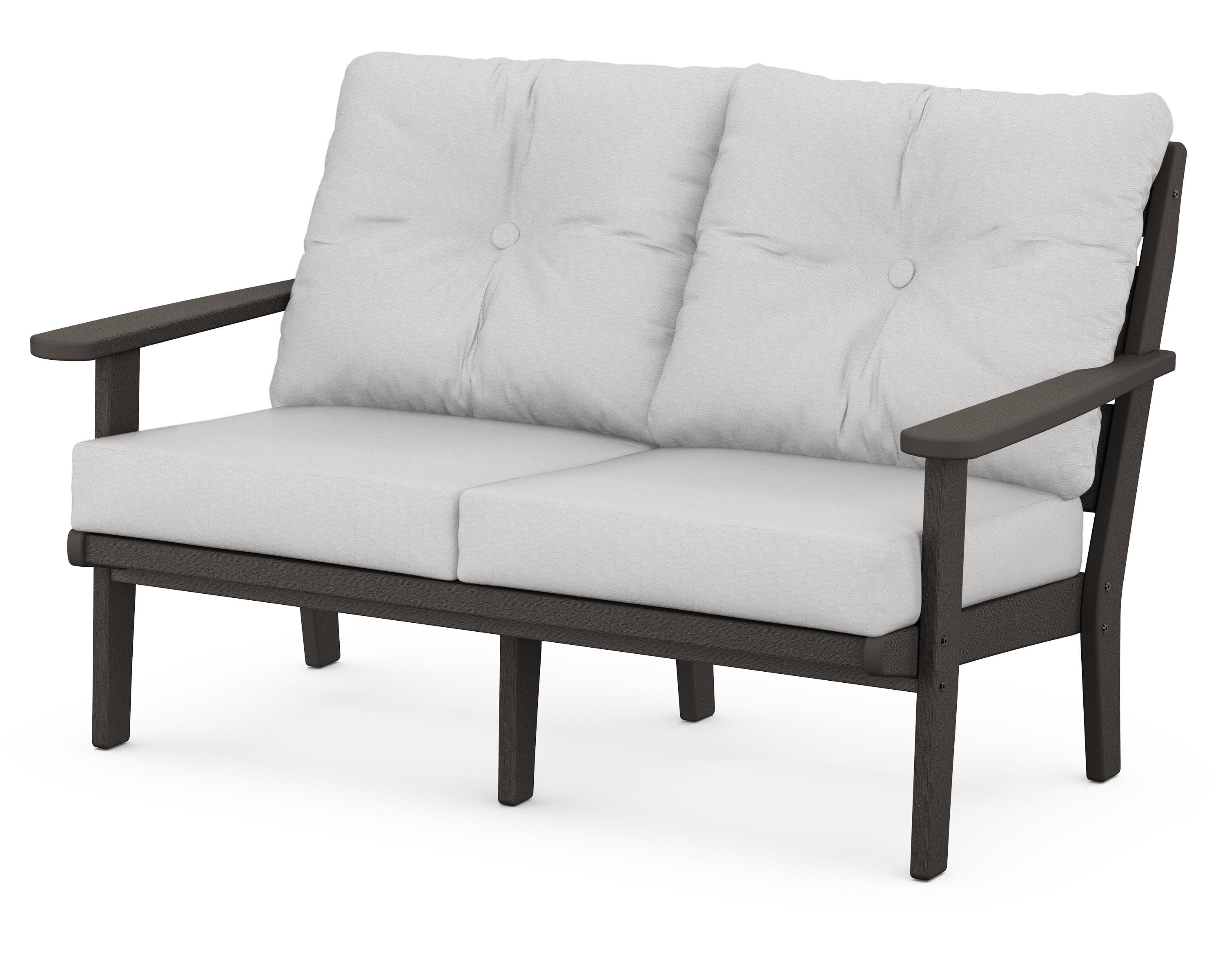 Lakeside Deep Seating Loveseat in Vintage Coffee / Diamond in the Rough