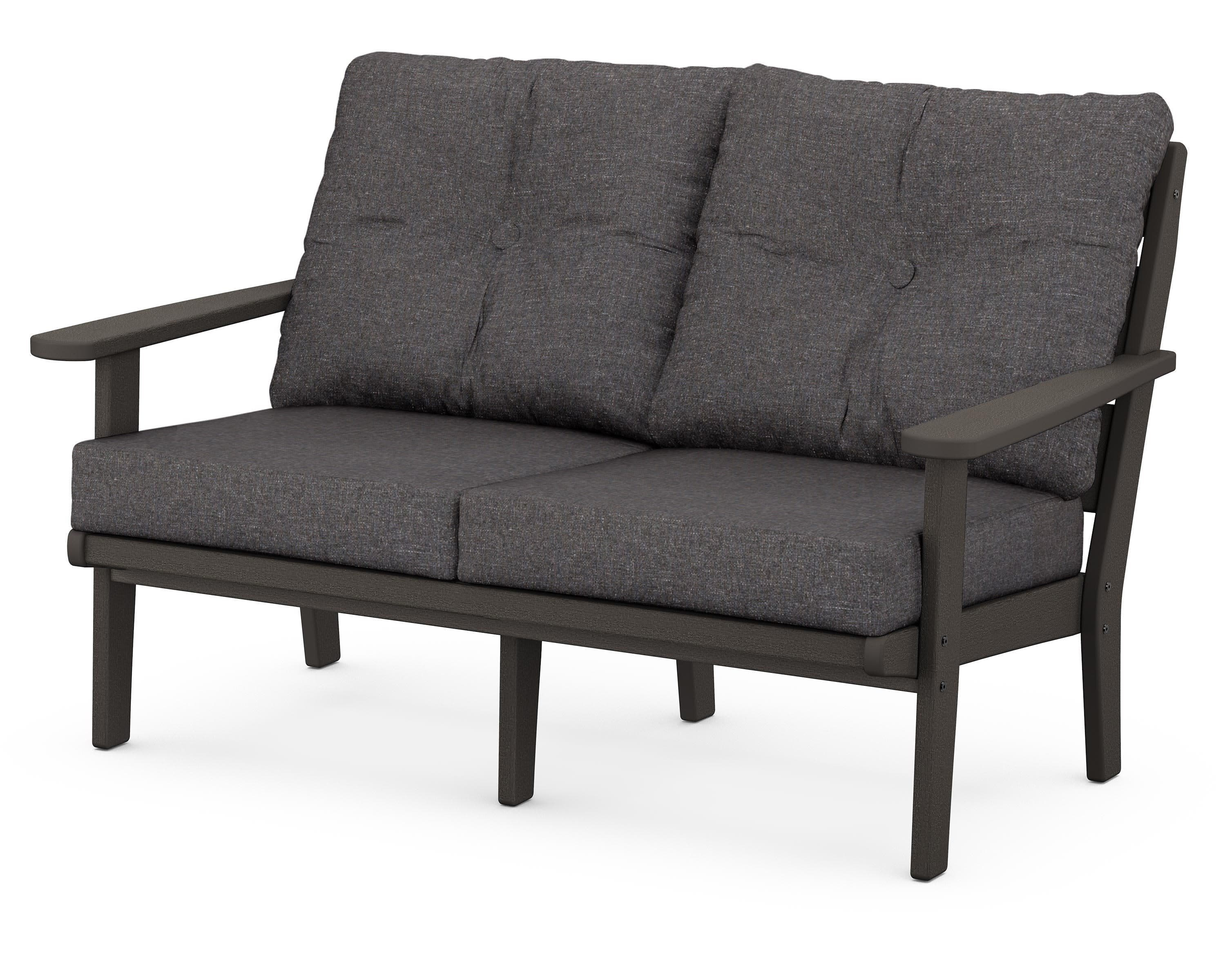 Lakeside Deep Seating Loveseat in Vintage Coffee / Ash Charcoal