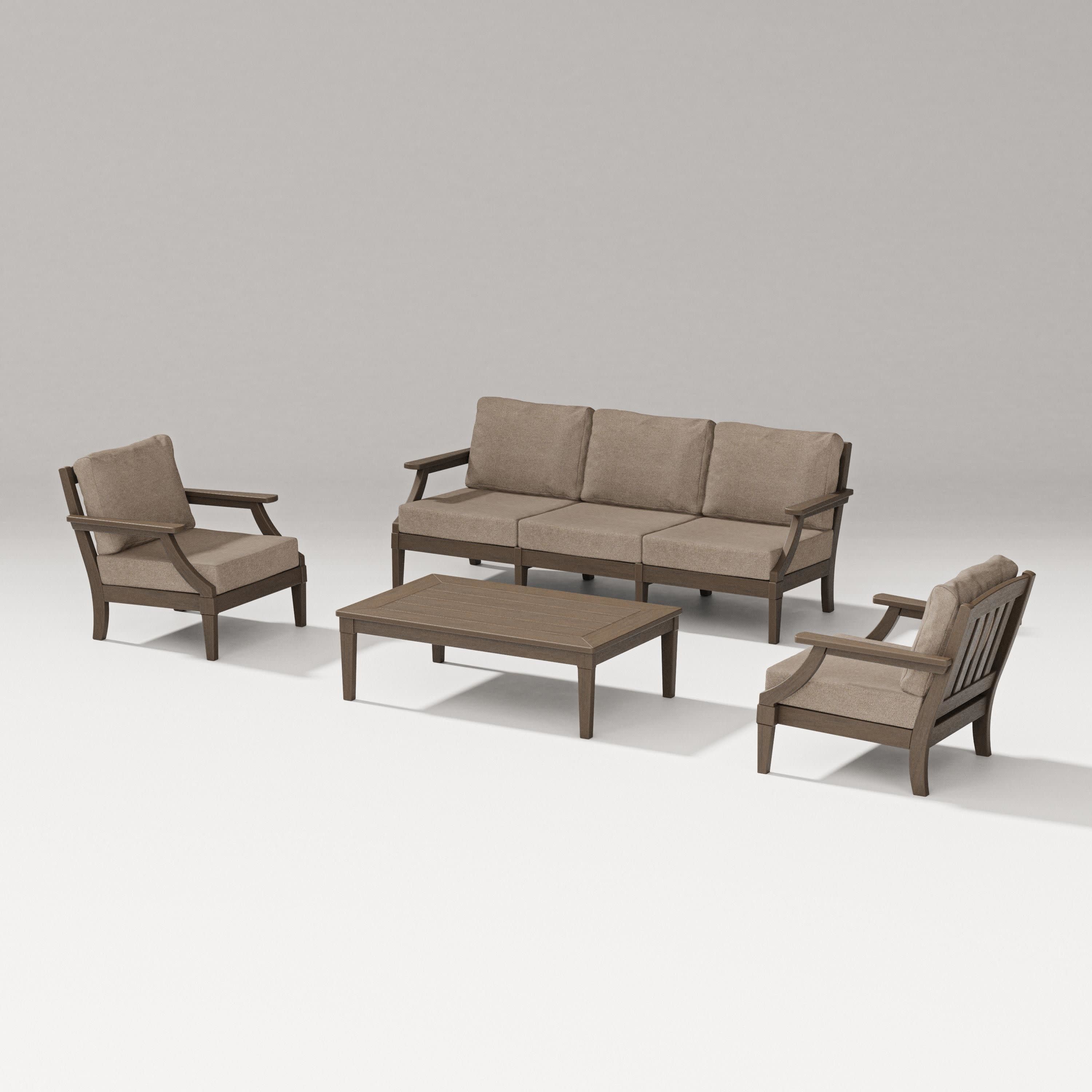Estate 4-Piece Lounge Sofa Set in Kona / Spiced Burlap