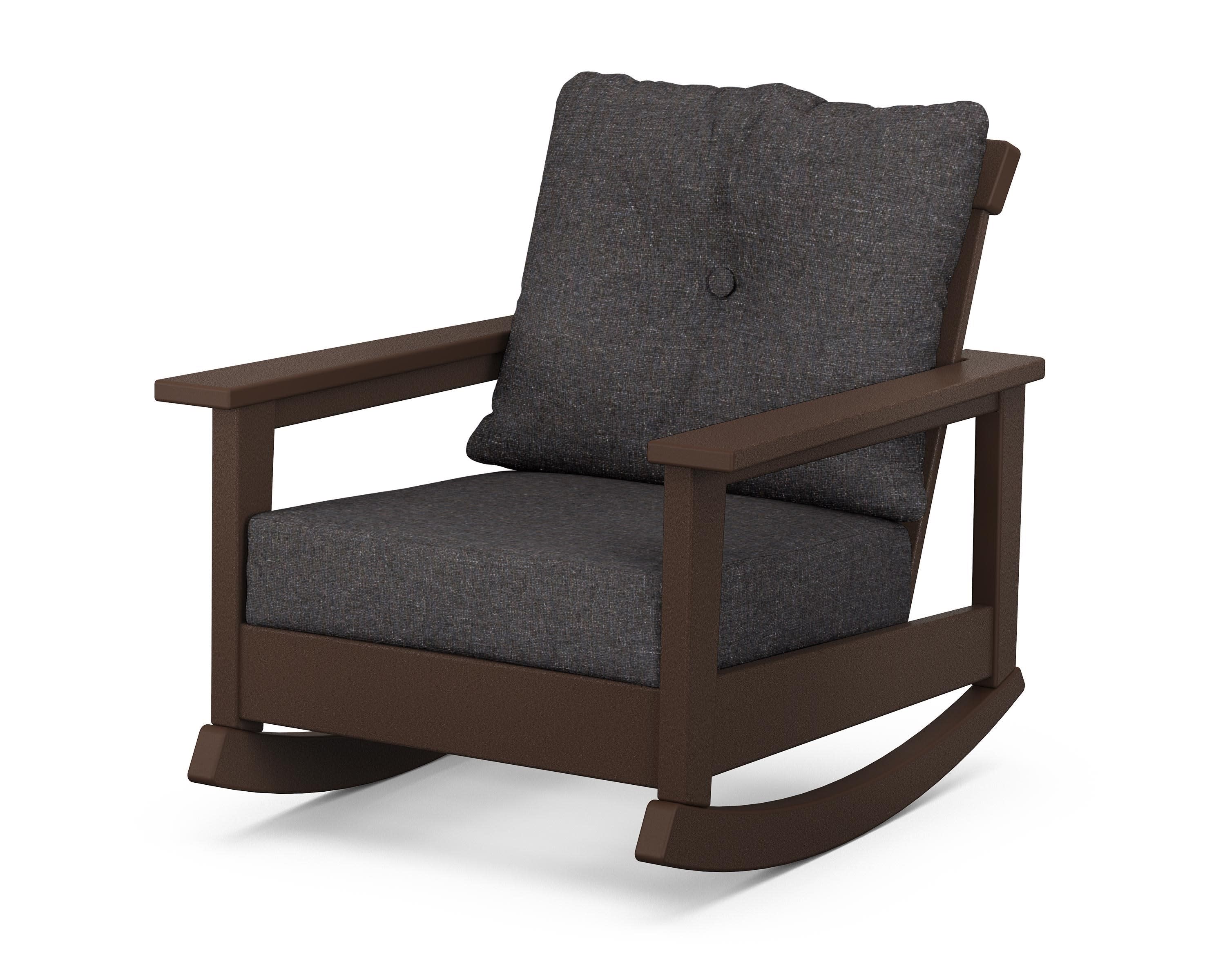 Prescott Deep Seating Rocking Chair in Mahogany / Ash Charcoal