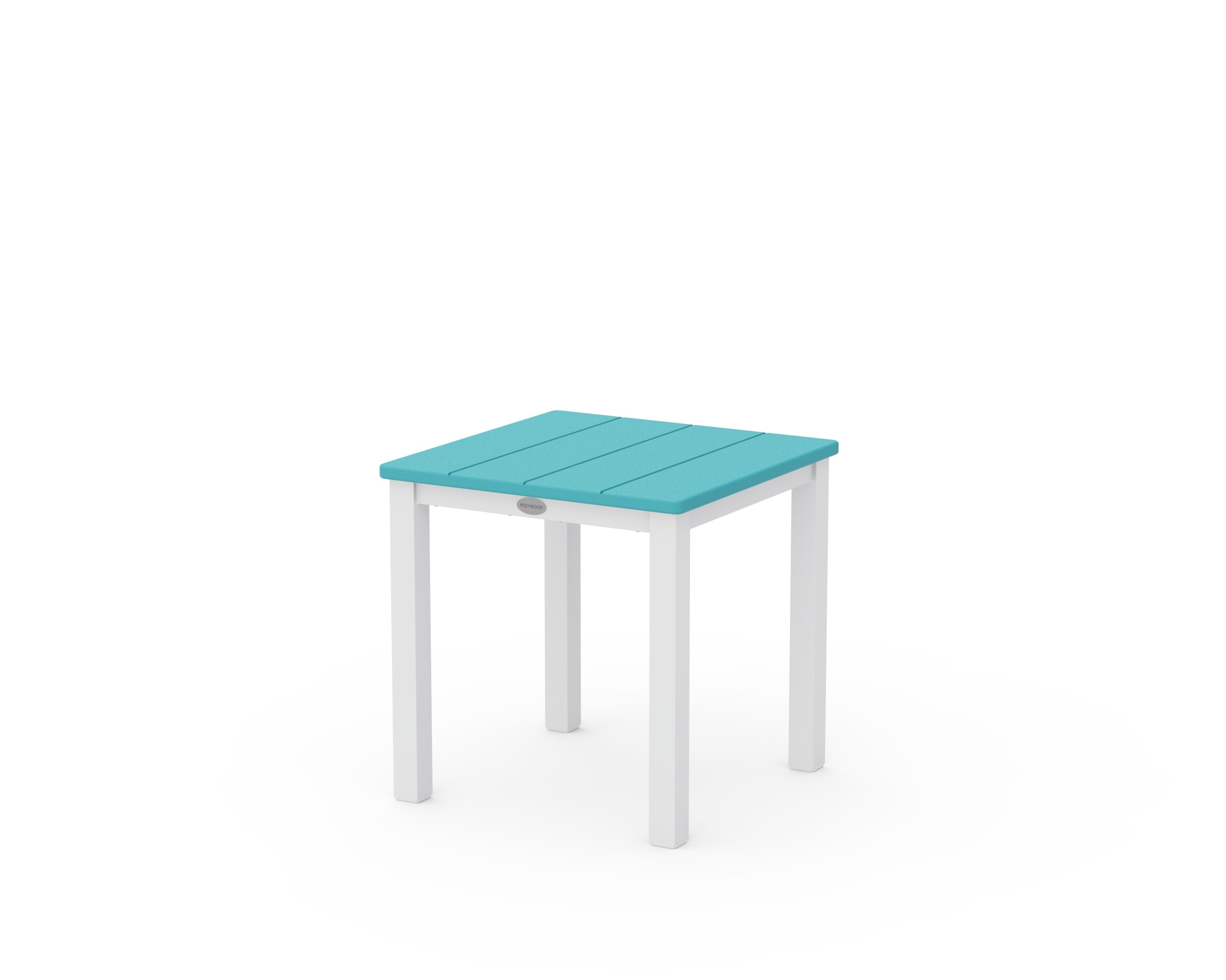 Main Street 18" Side Table in White / Aruba