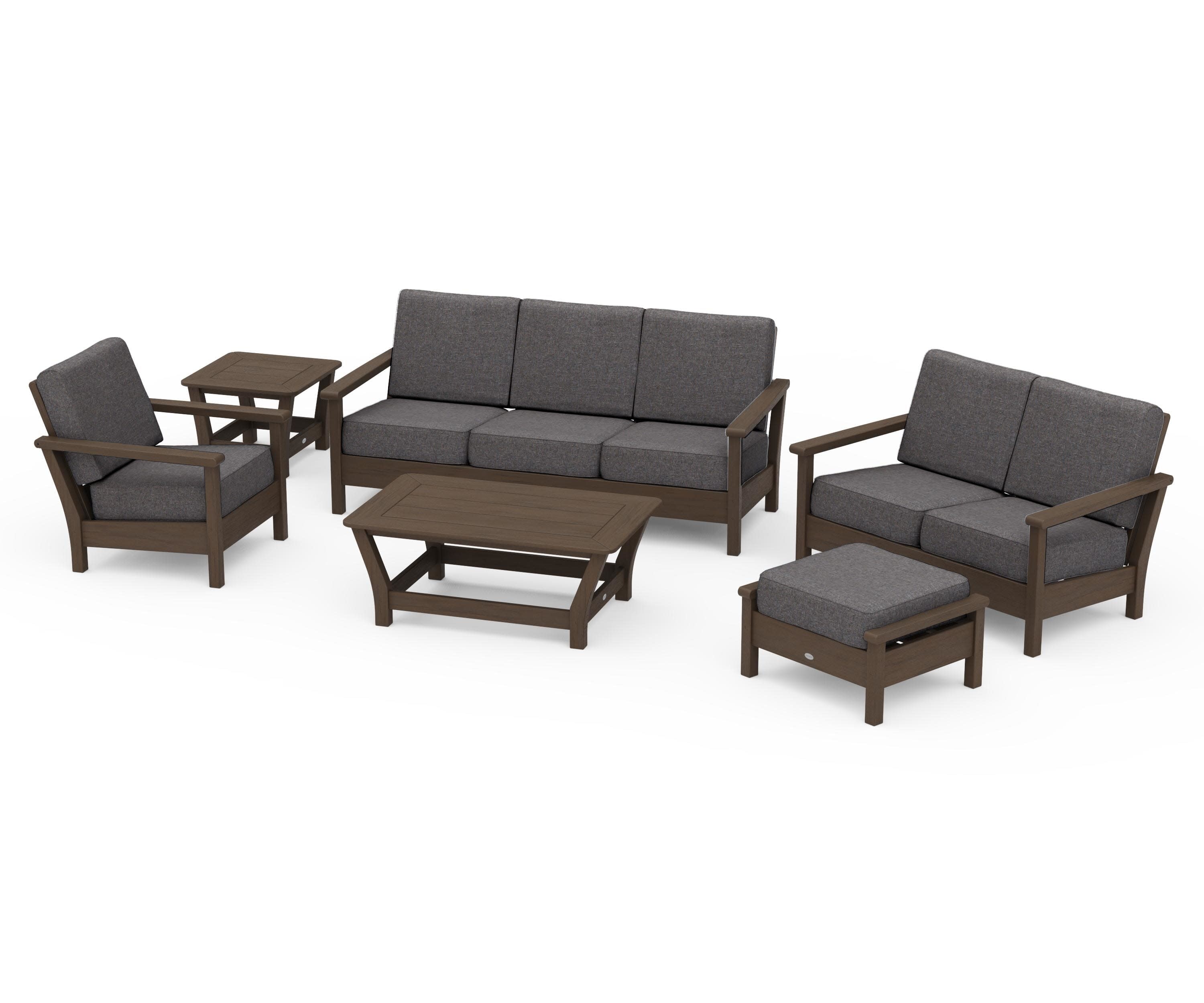 Harbour 6-Piece Outdoor Living Set in Kona / Ash Charcoal