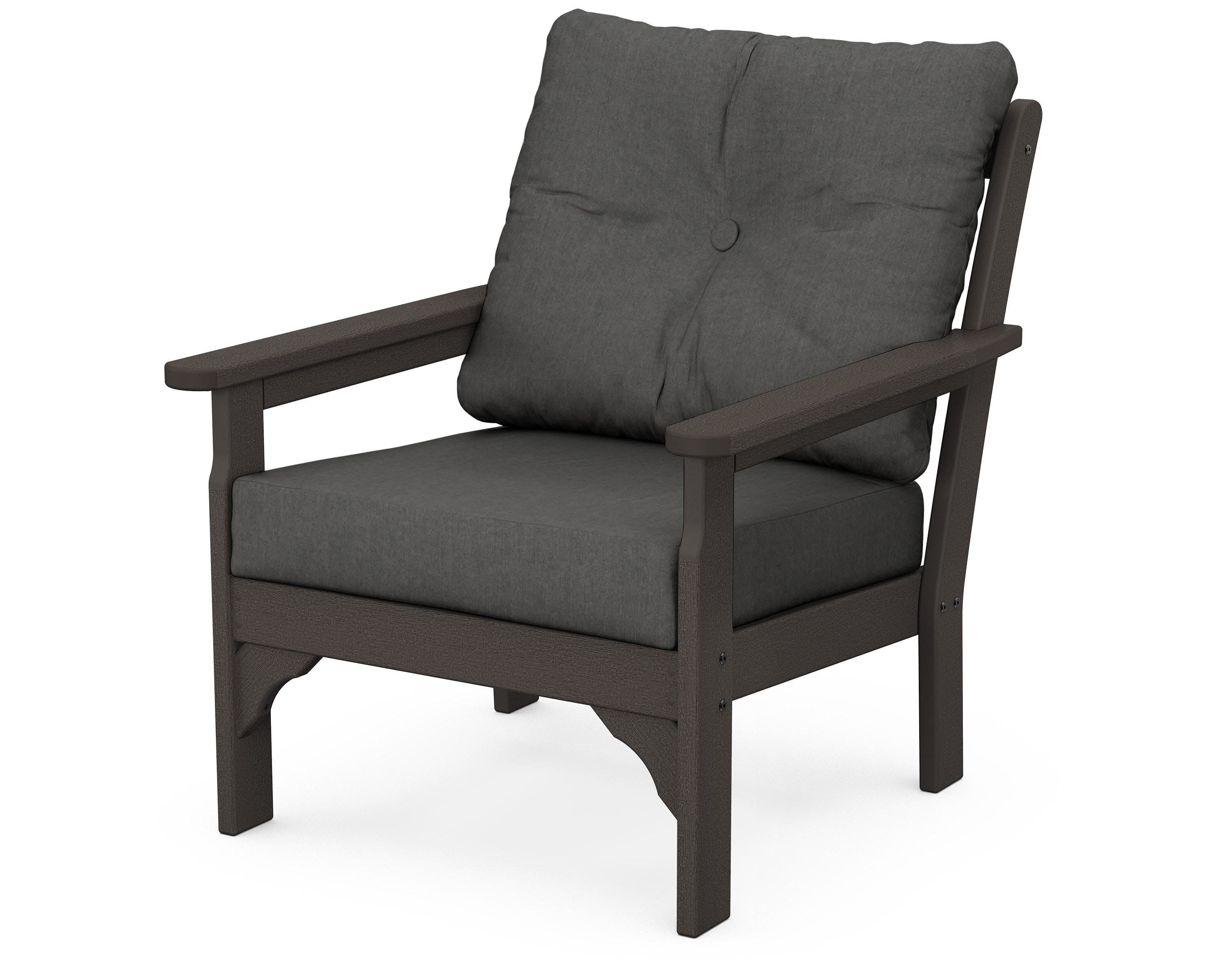 Vineyard Deep Seating Chair in Vintage Coffee / Spectrum Carbon