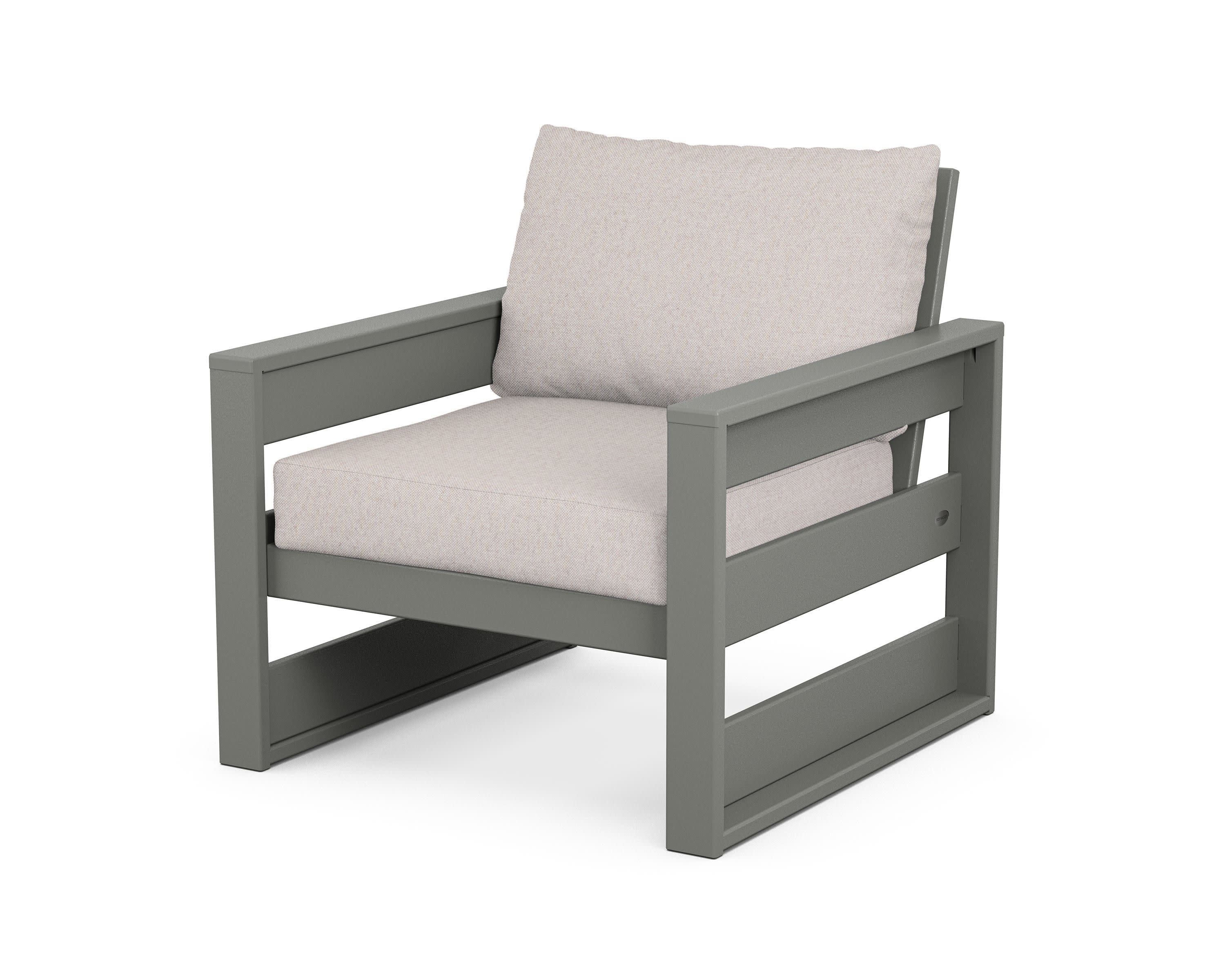Westport Club Chair in Slate Grey / Dune Burlap