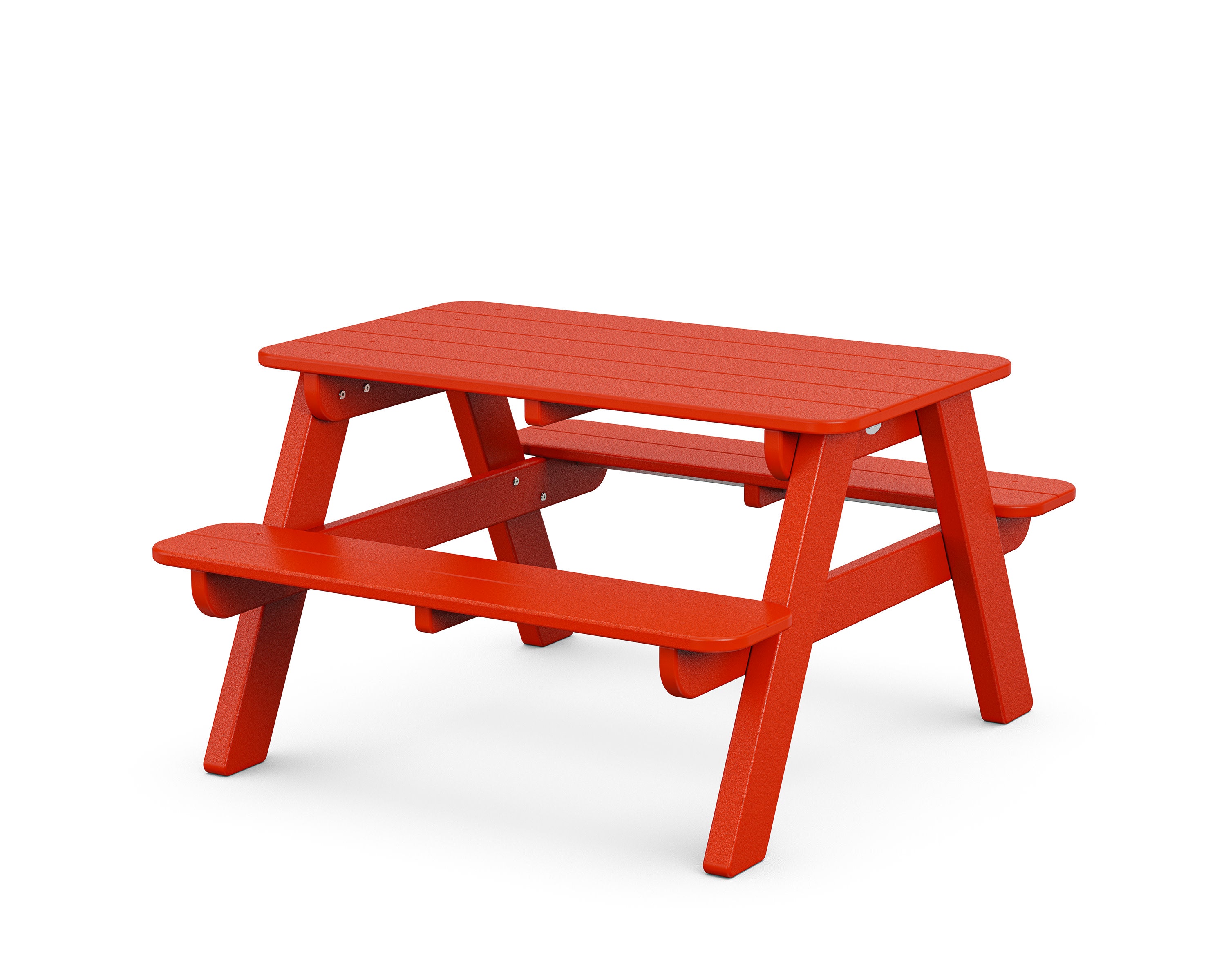 Kids Outdoor Picnic Table in Sunset Red