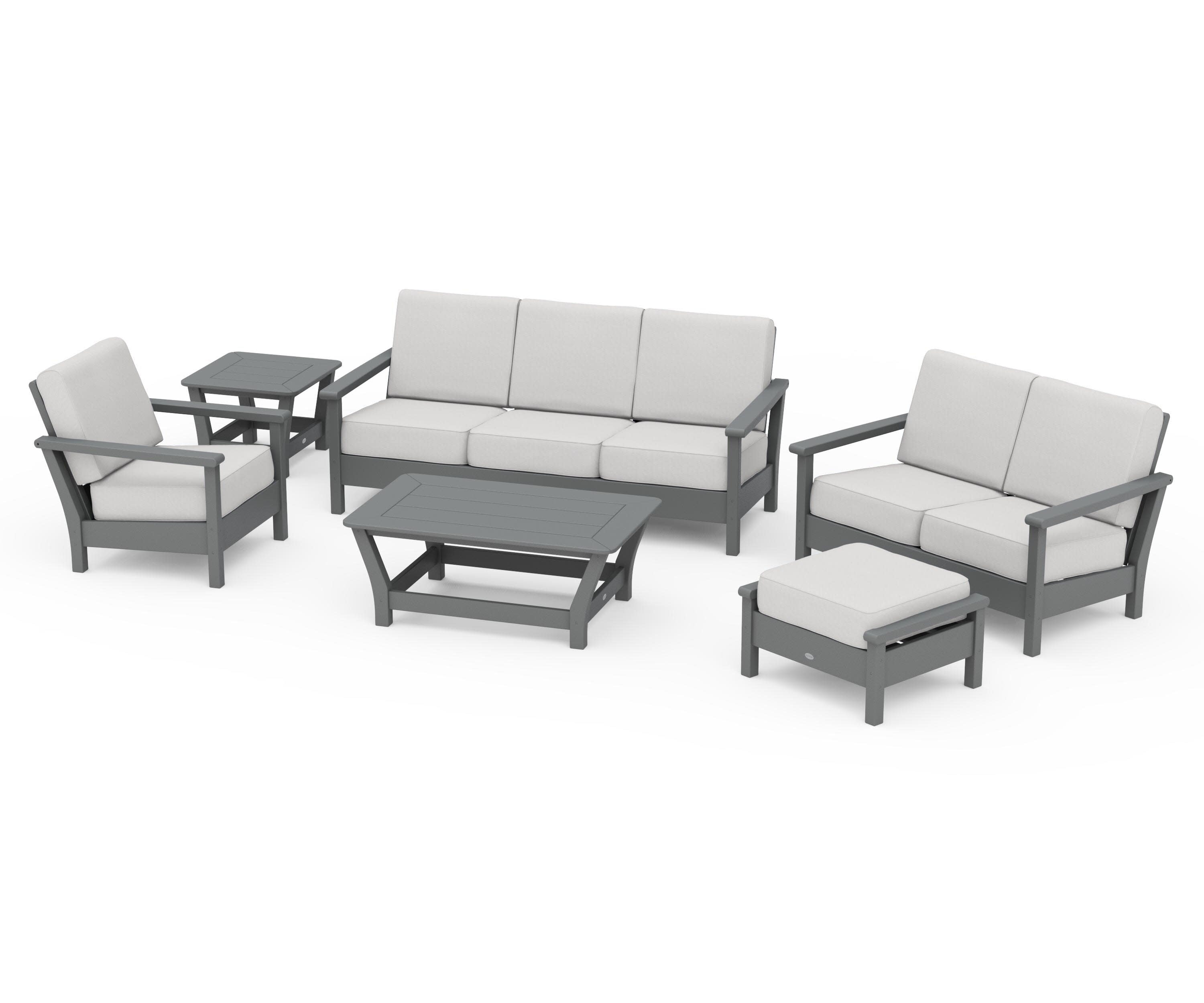 Harbour 6-Piece Outdoor Living Set in Slate Grey / Diamond in the Rough