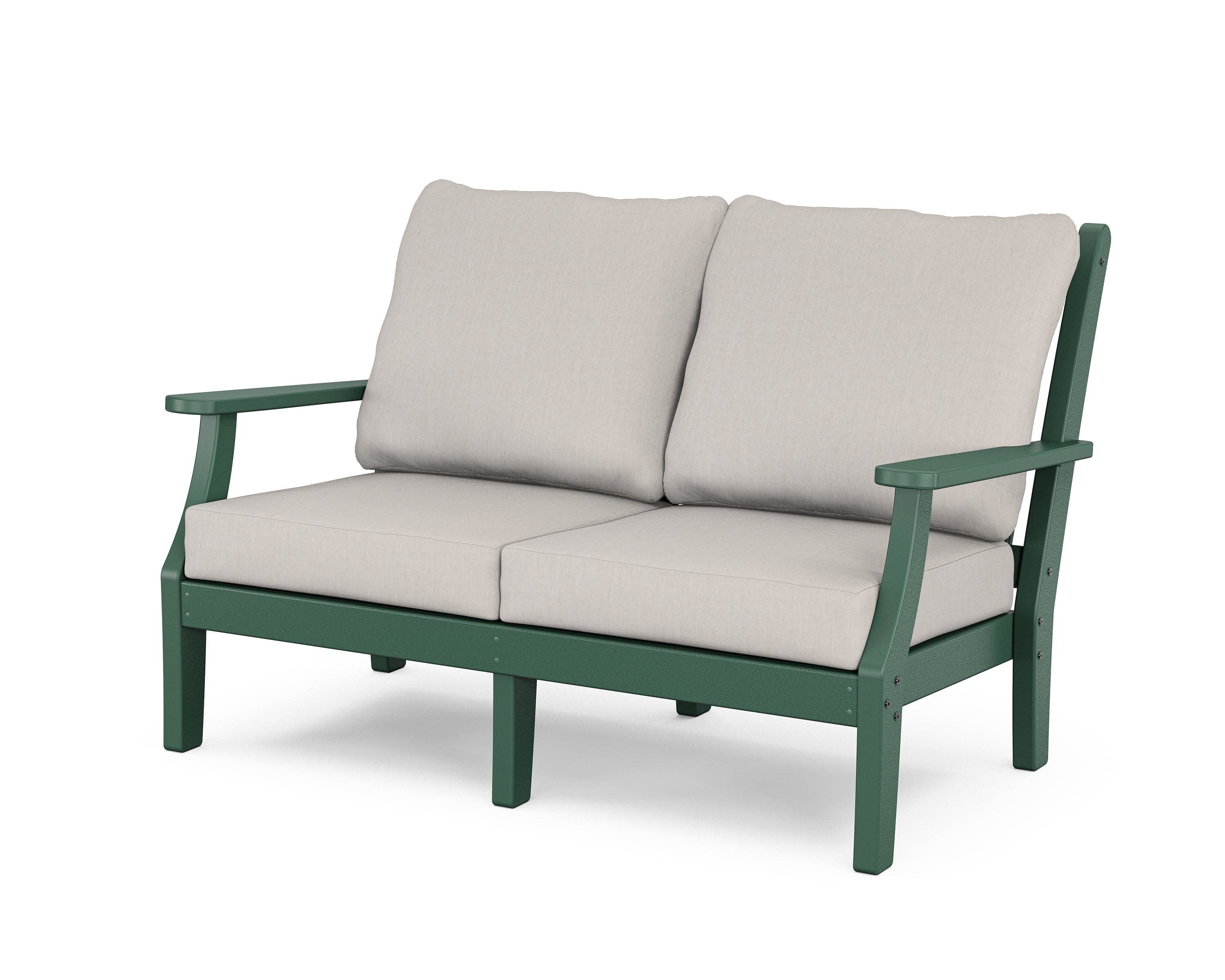 Wovendale Deep Seating Loveseat in Green / Cast Ash