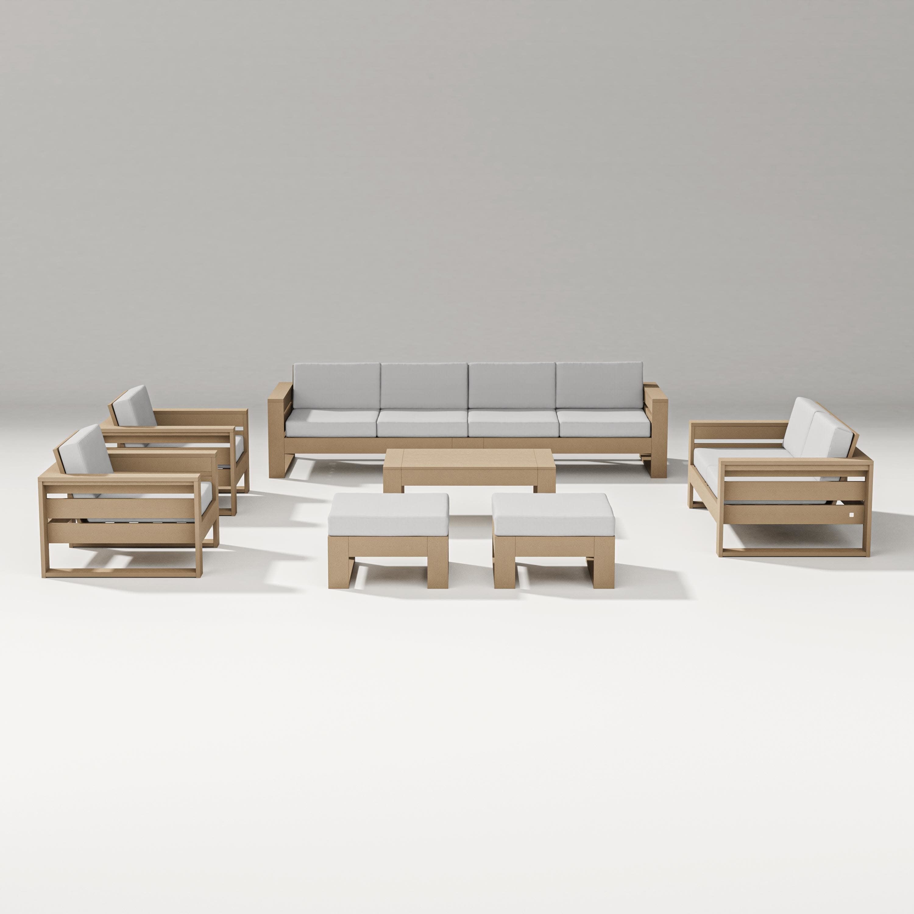 Latitude 8-Piece Lounge Sofa Set in Vintage Sahara / Diamond in the Rough