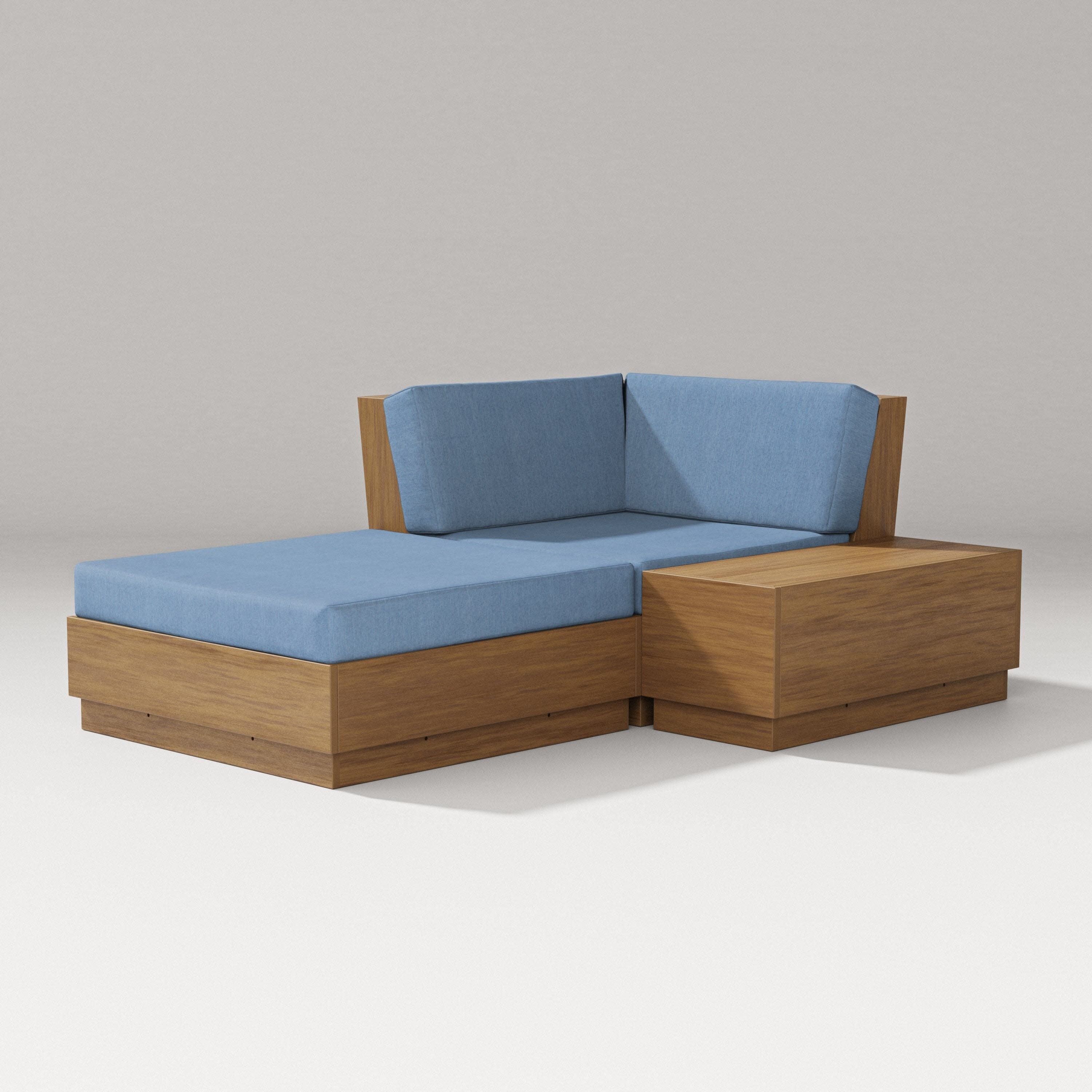 Elevate Corner Chaise in Natural / Sky Blue
