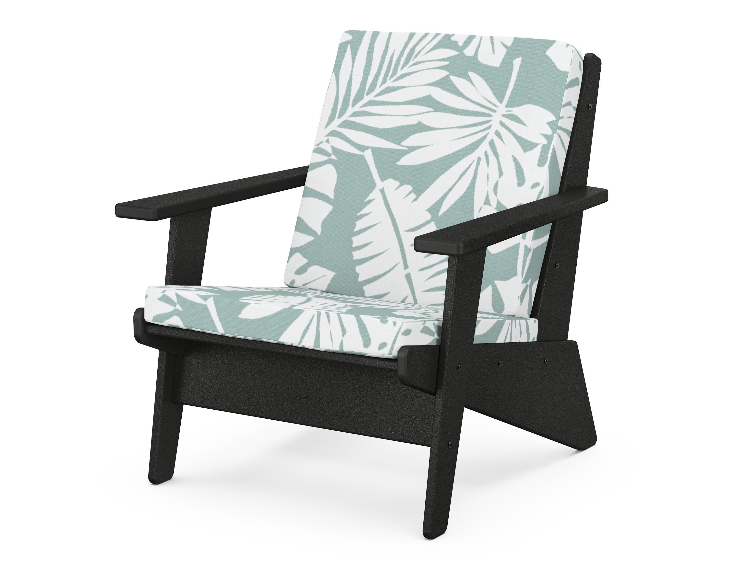 Riviera Modern Lounge Chair in Black / Leaf Glacier Spa